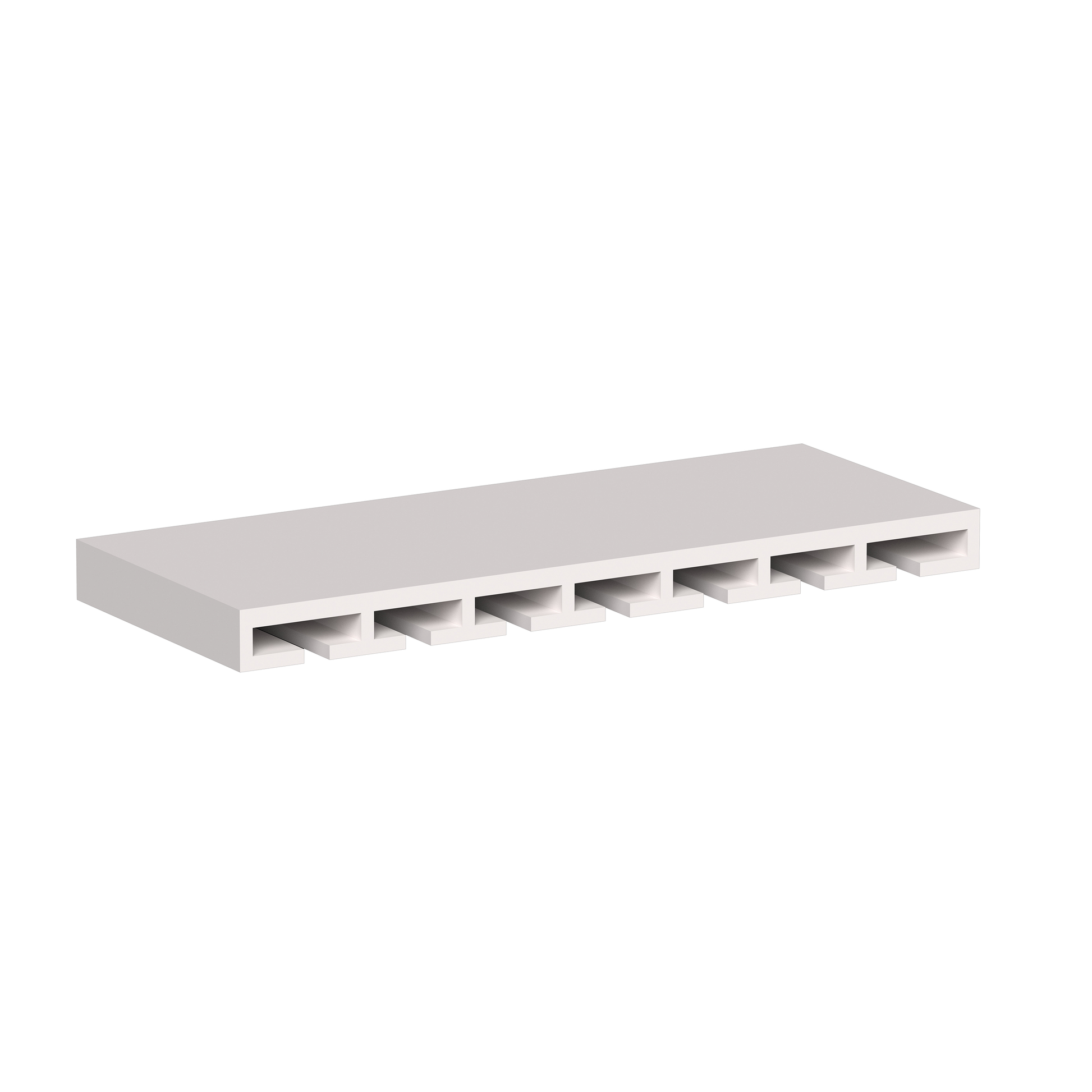 White Shaker RTA 30"W x 12"D x 1.5"H Glass Holder