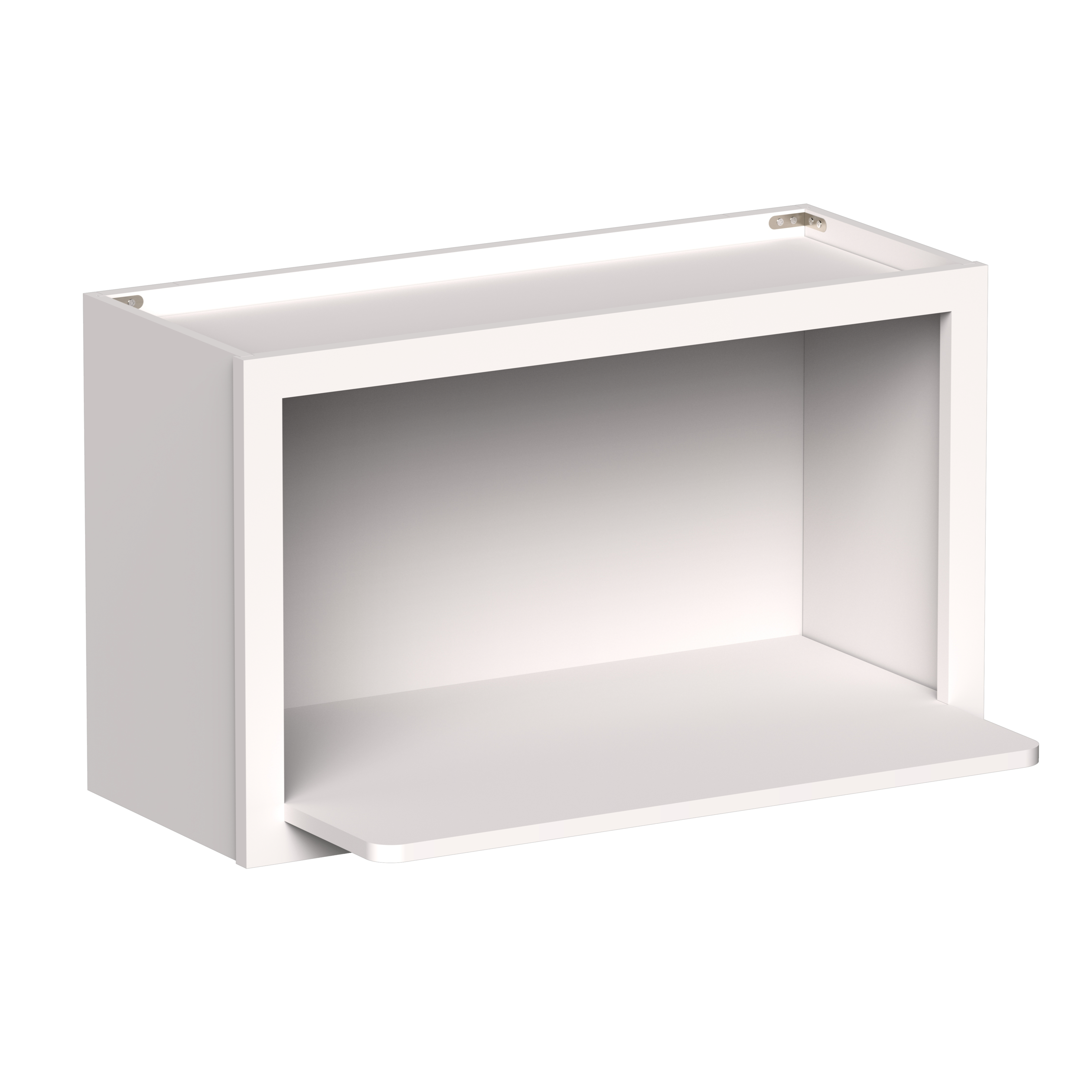 White Shaker RTA 30"W x 12"D x 18"H Wall Microwave Cabinet with 1 Shelves
