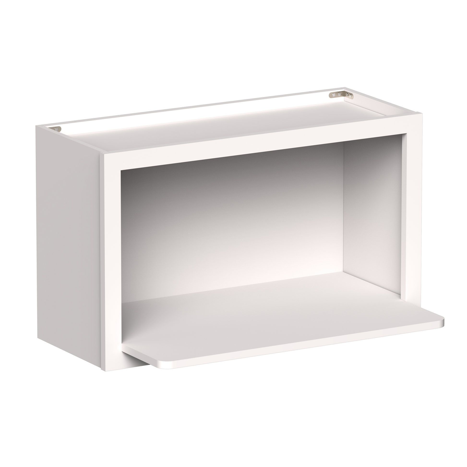 White Shaker RTA 30"W x 12"D x 18"H Wall Microwave Cabinet with 1 Shelves