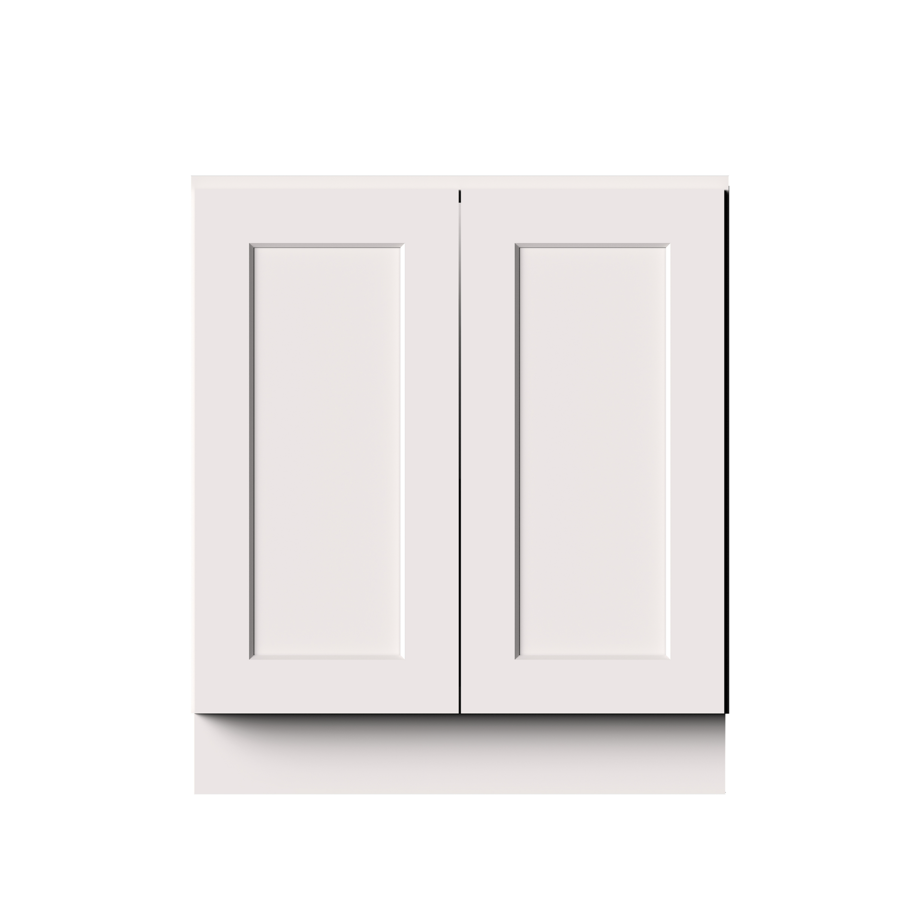 White Shaker RTA 30"W x 24"D x 34.5"H Full Height Door Base Cabinet with 2 Doors and 1 Shelves