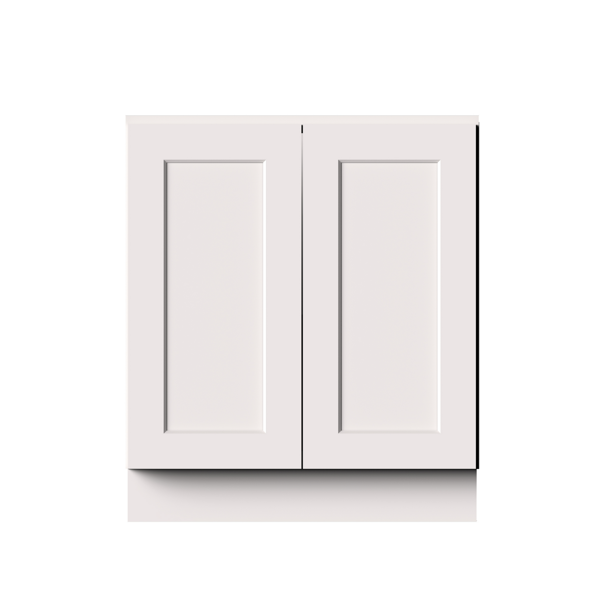 White Shaker RTA 30"W x 24"D x 34.5"H Full Height Door Base Cabinet with 2 Doors and 1 Shelves