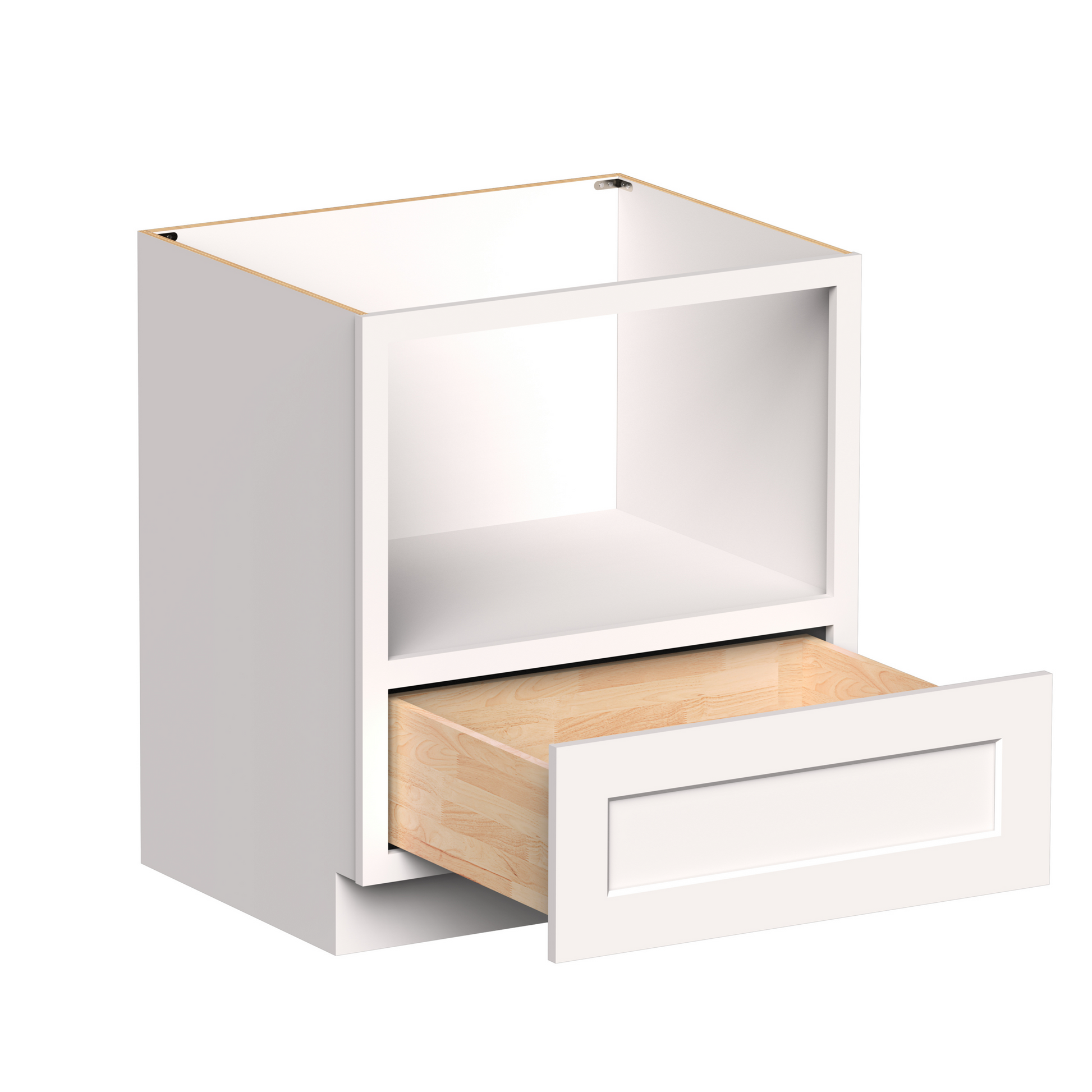White Shaker RTA 30"W x 24"D x 34.5"H Specialty Base Cabinets with 1 Drawer and 1 Door