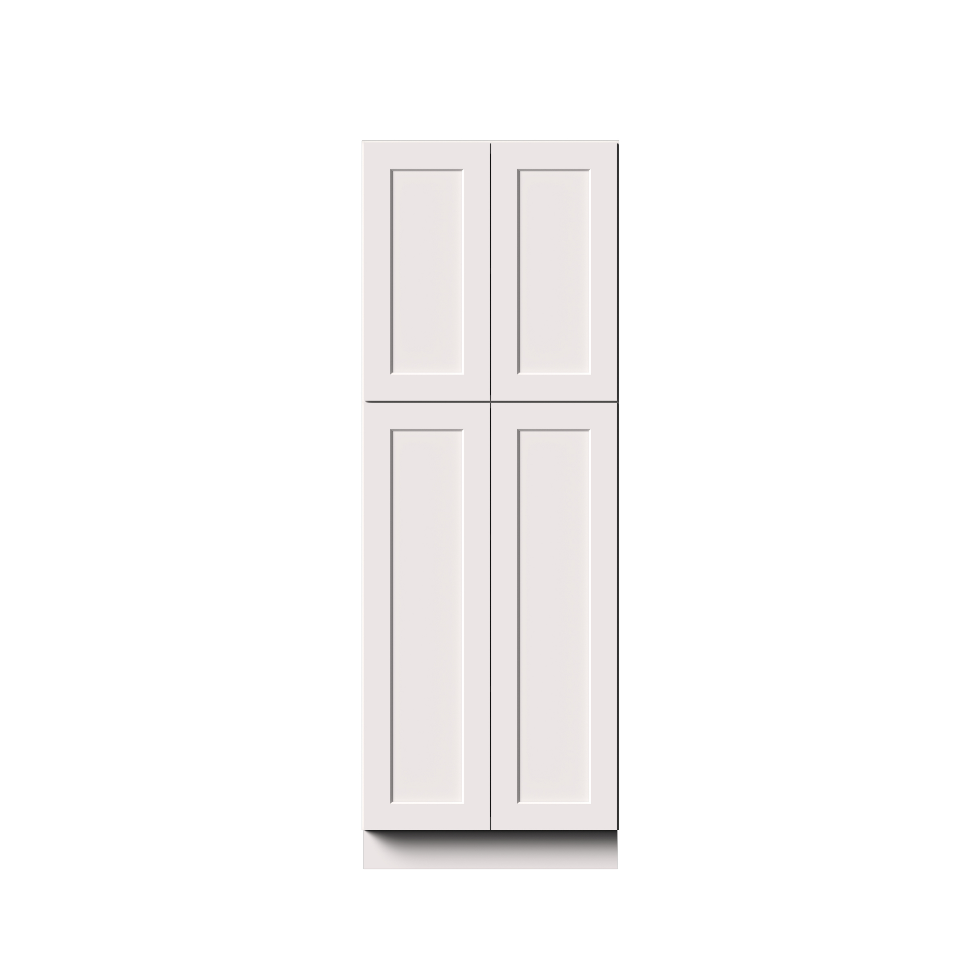 White Shaker RTA 30"W x 27"D x 84"H Pantry Cabinet with 4 Doors and 4 Shelves
