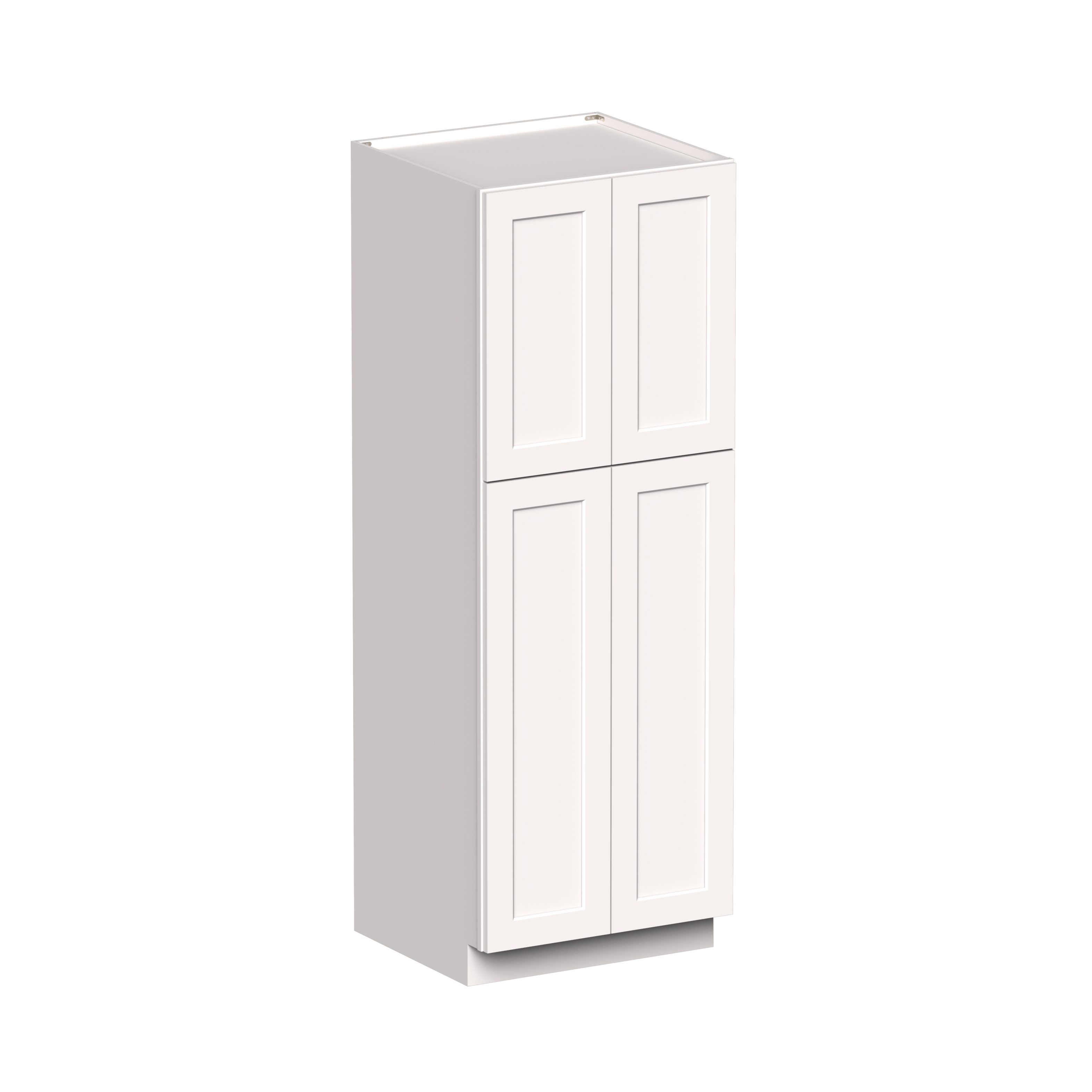 White Shaker RTA 30"W x 27"D x 84"H Pantry Cabinet with 4 Doors and 4 Shelves