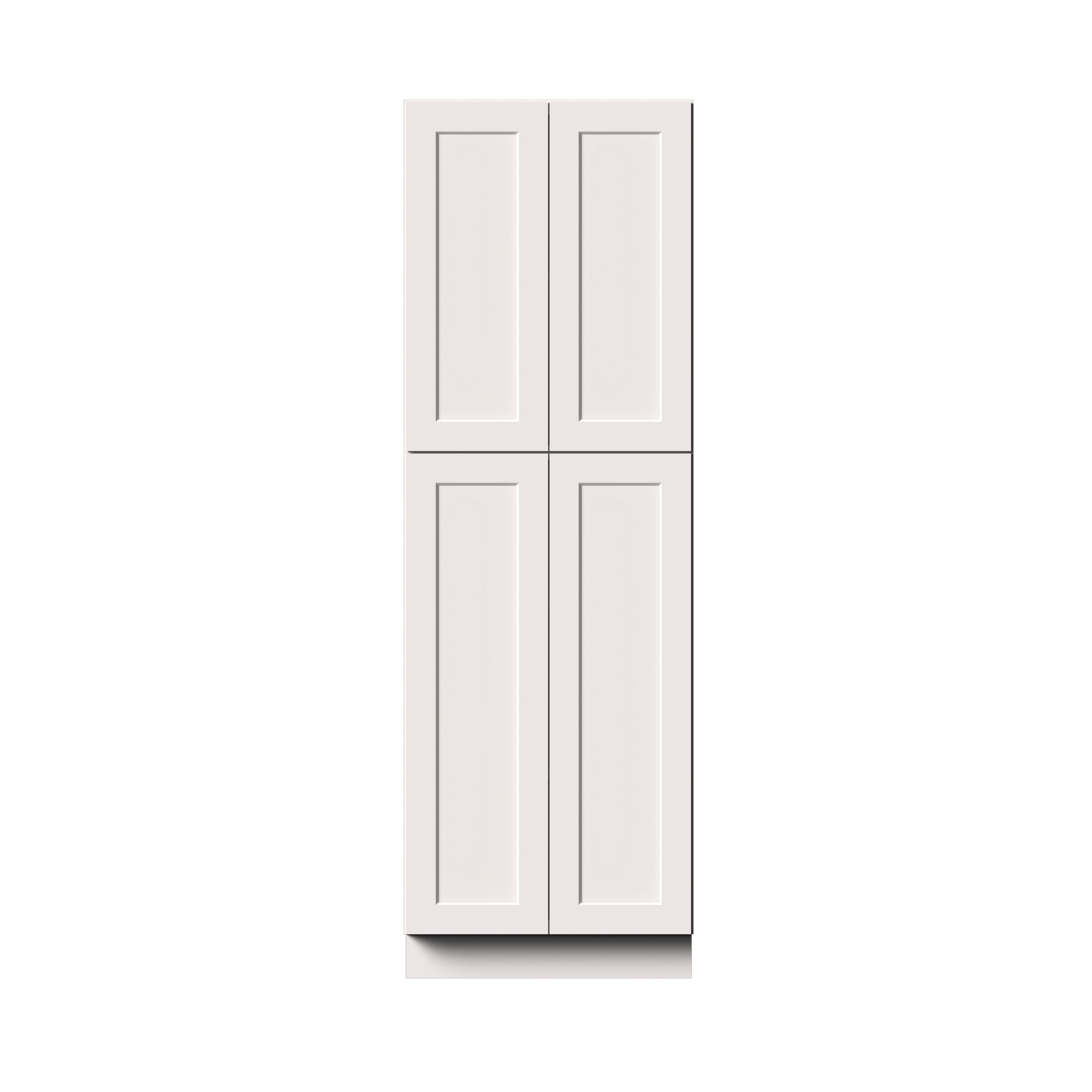 White Shaker RTA 30"W x 27"D x 90"H Pantry Cabinet with 4 Doors and 4 Shelves