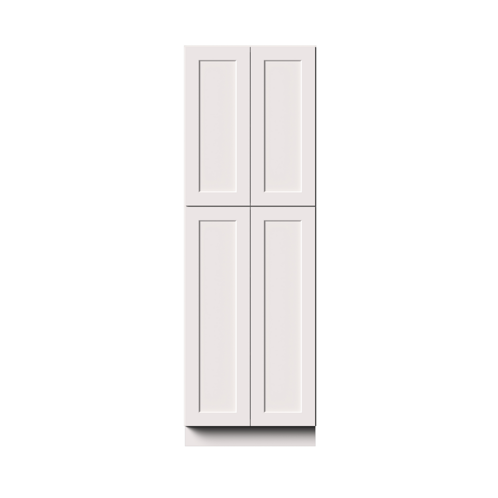 White Shaker RTA 30"W x 27"D x 90"H Pantry Cabinet with 4 Doors and 4 Shelves