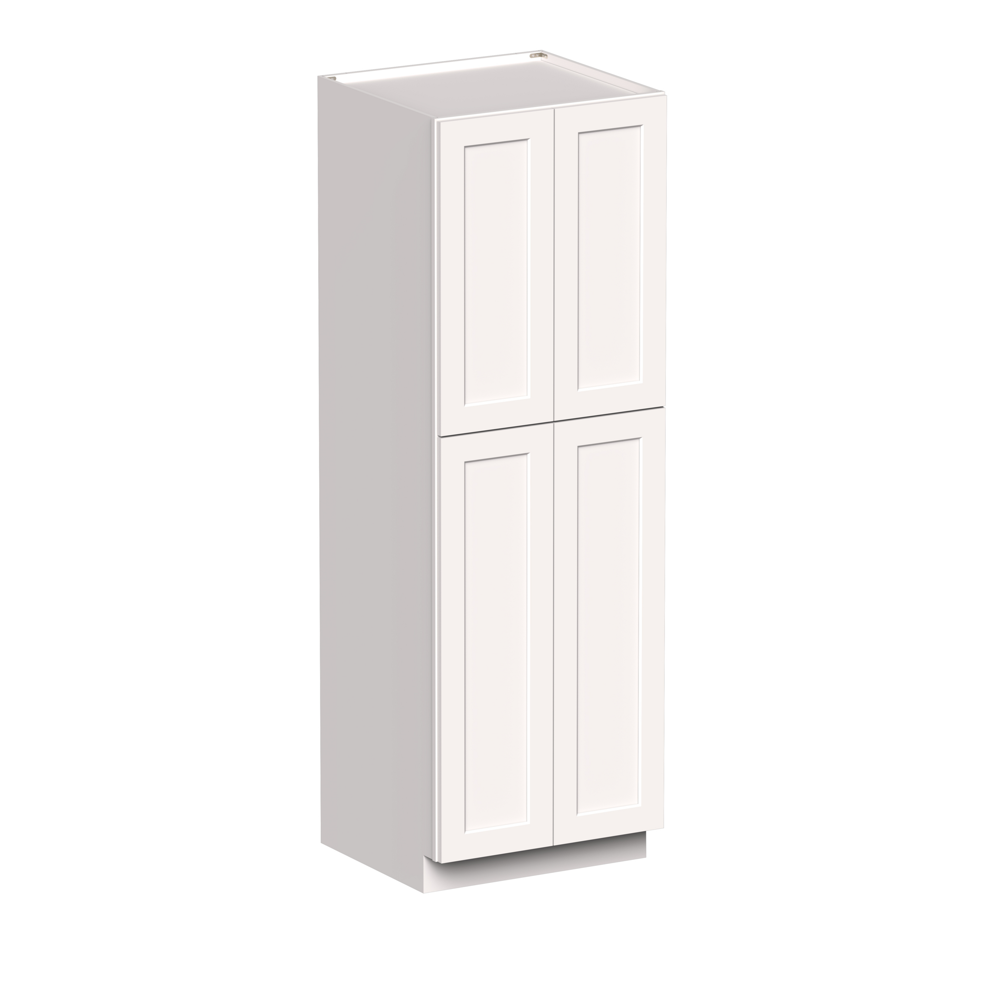White Shaker RTA 30"W x 27"D x 90"H Pantry Cabinet with 4 Doors and 4 Shelves