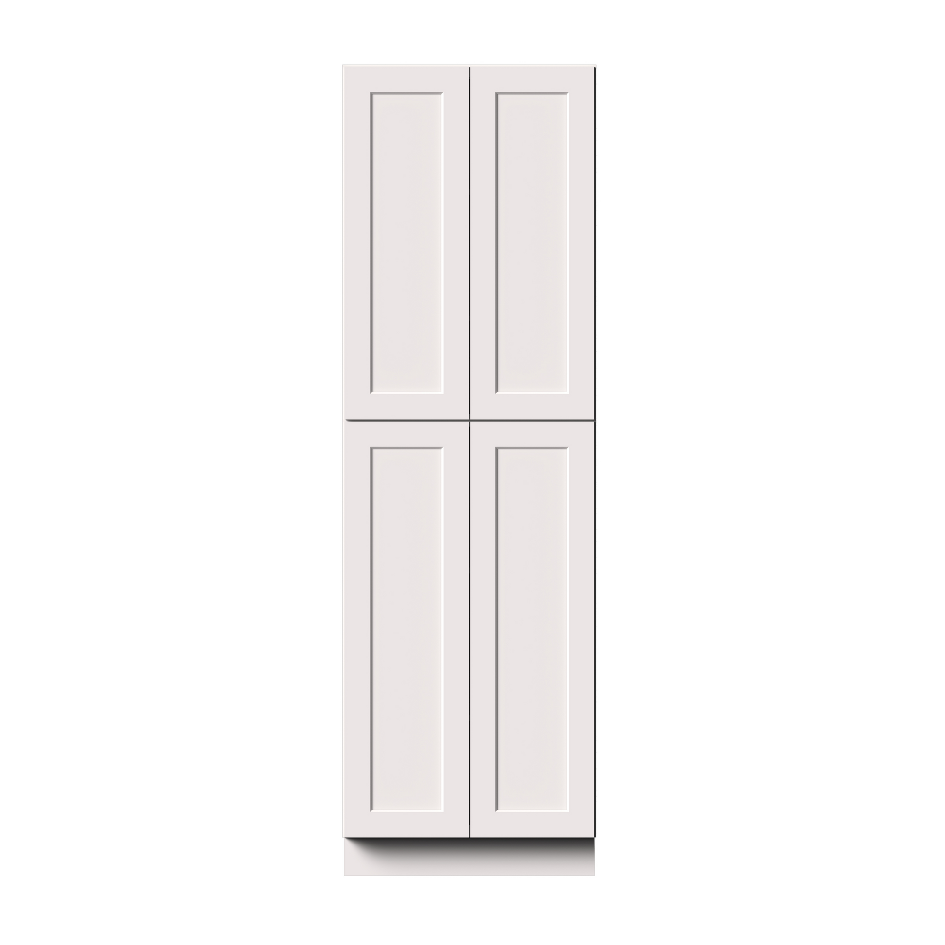 White Shaker RTA 30"W x 27"D x 96"H Pantry Cabinet with 4 Doors and 5 Shelves