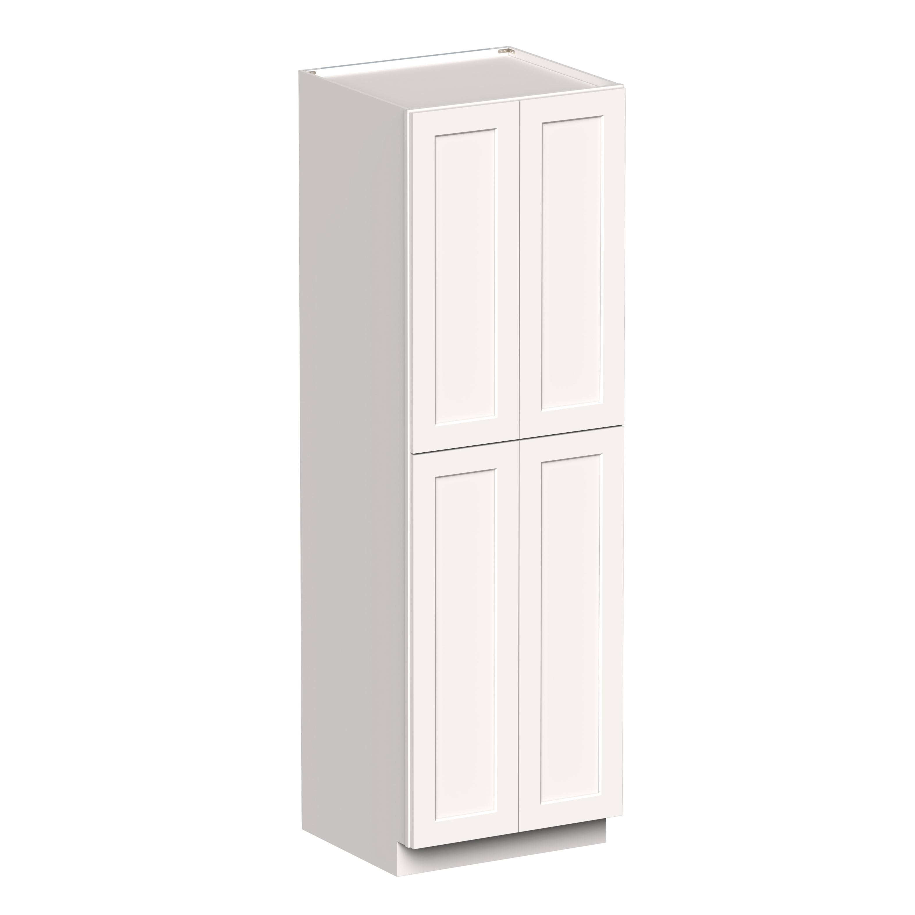 White Shaker RTA 30"W x 27"D x 96"H Pantry Cabinet with 4 Doors and 5 Shelves