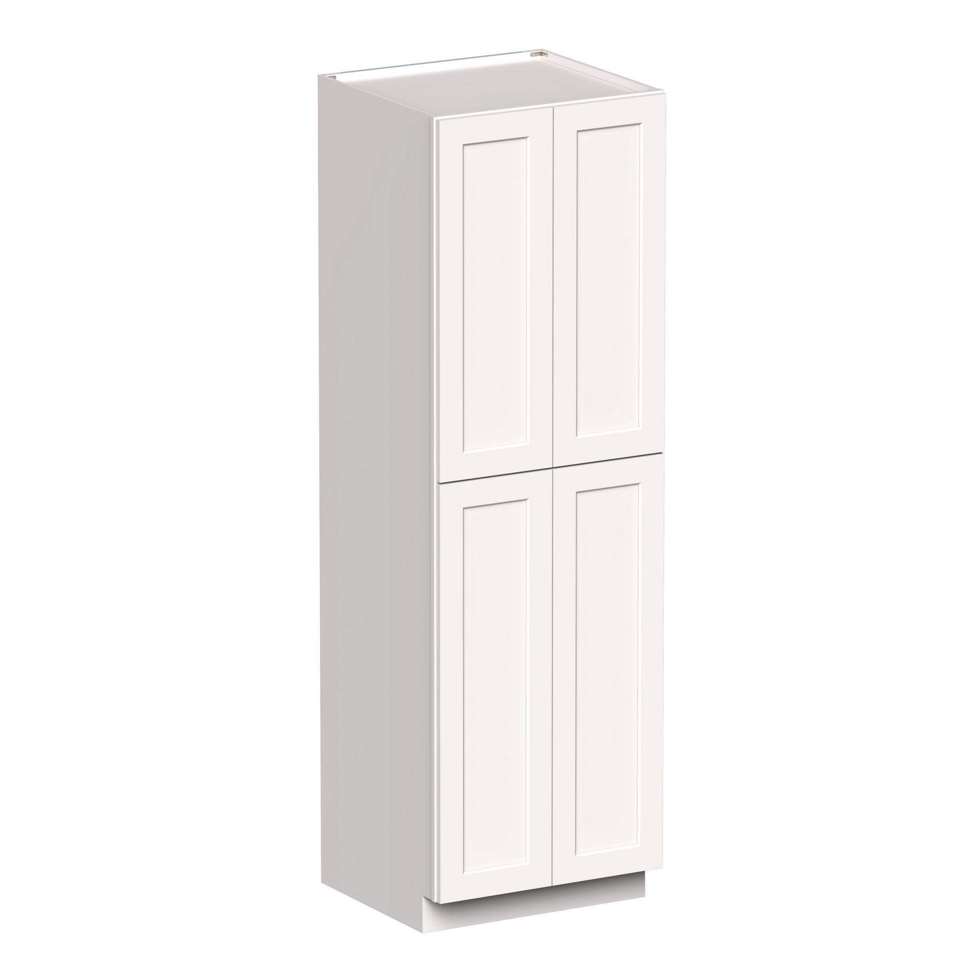 White Shaker RTA 30"W x 27"D x 96"H Pantry Cabinet with 4 Doors and 5 Shelves