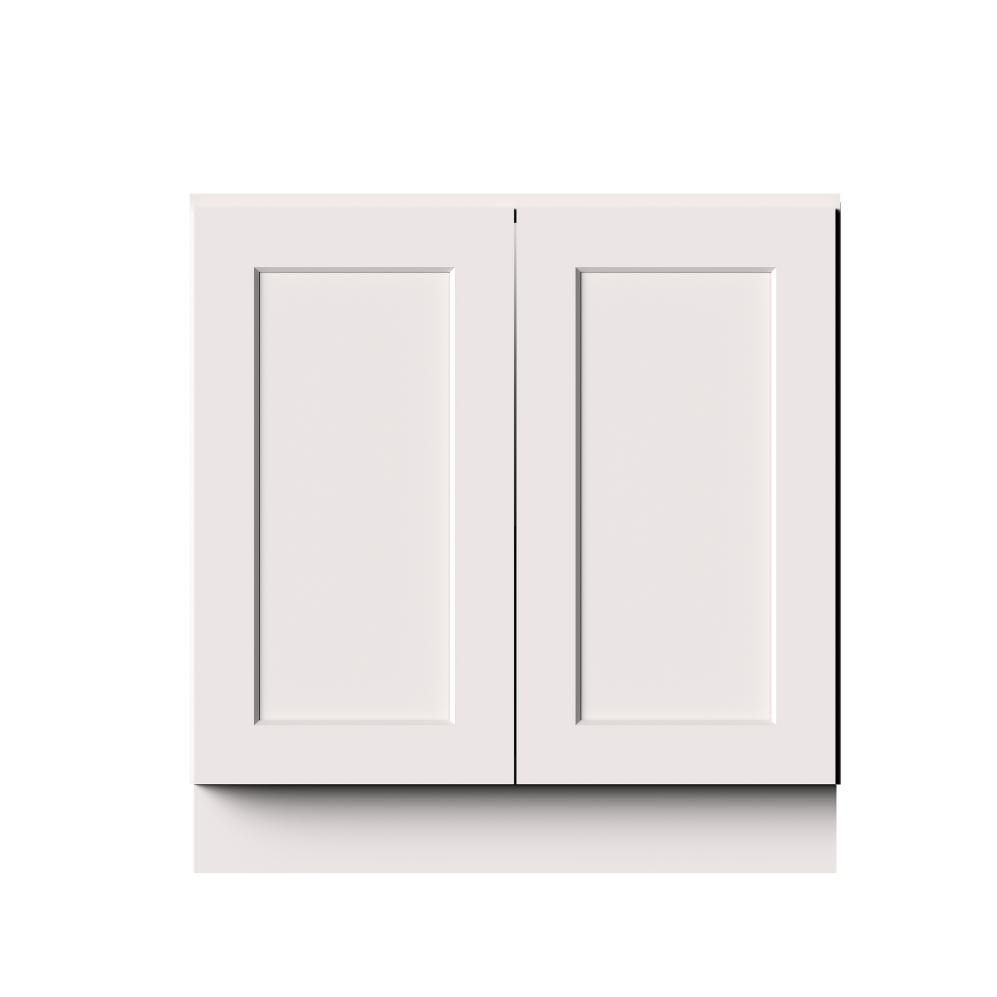 White Shaker RTA 33"W x 24"D x 34.5"H Full Height Door Base Cabinet with 2 Doors and 1 Shelves