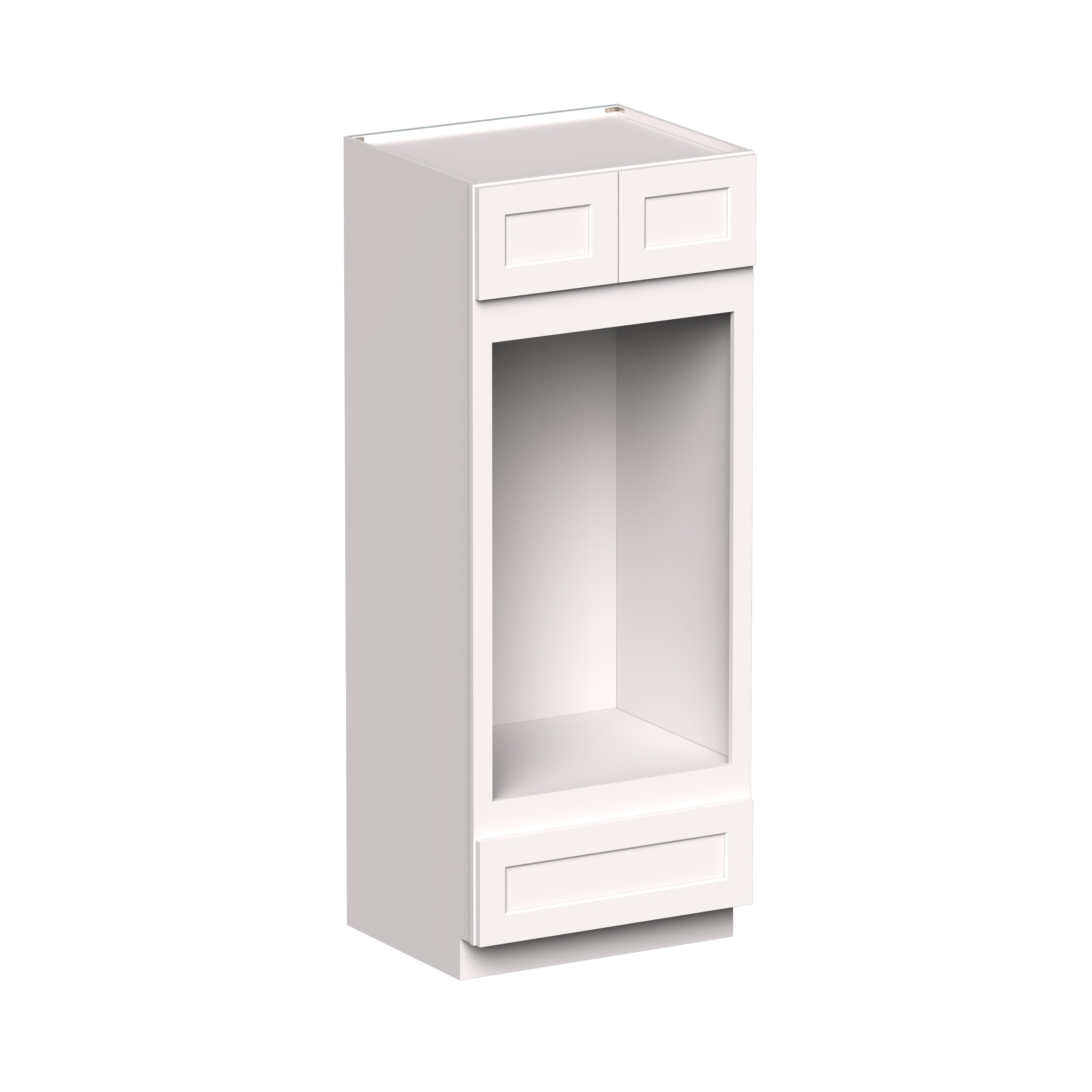 White Shaker RTA 33"W x 27"D x 84"H/90"H Double Oven Cabinets With Drawer with 2 Door, 1 Drawers and 2 Shelves