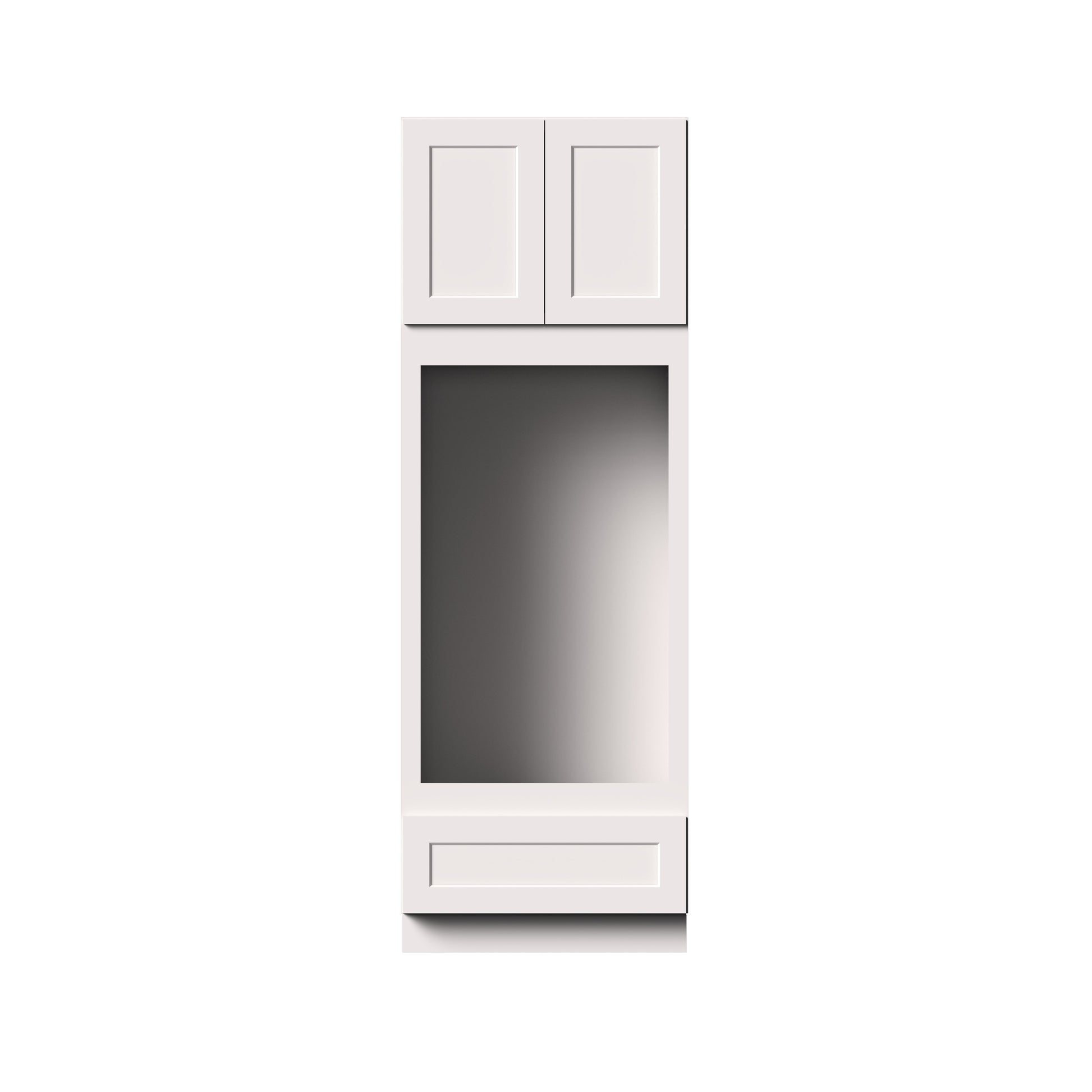 White Shaker RTA 33"W x 27"D x 96"H Double Oven Cabinets With Drawer with 2 Door, 1 Drawers and 3 Shelves