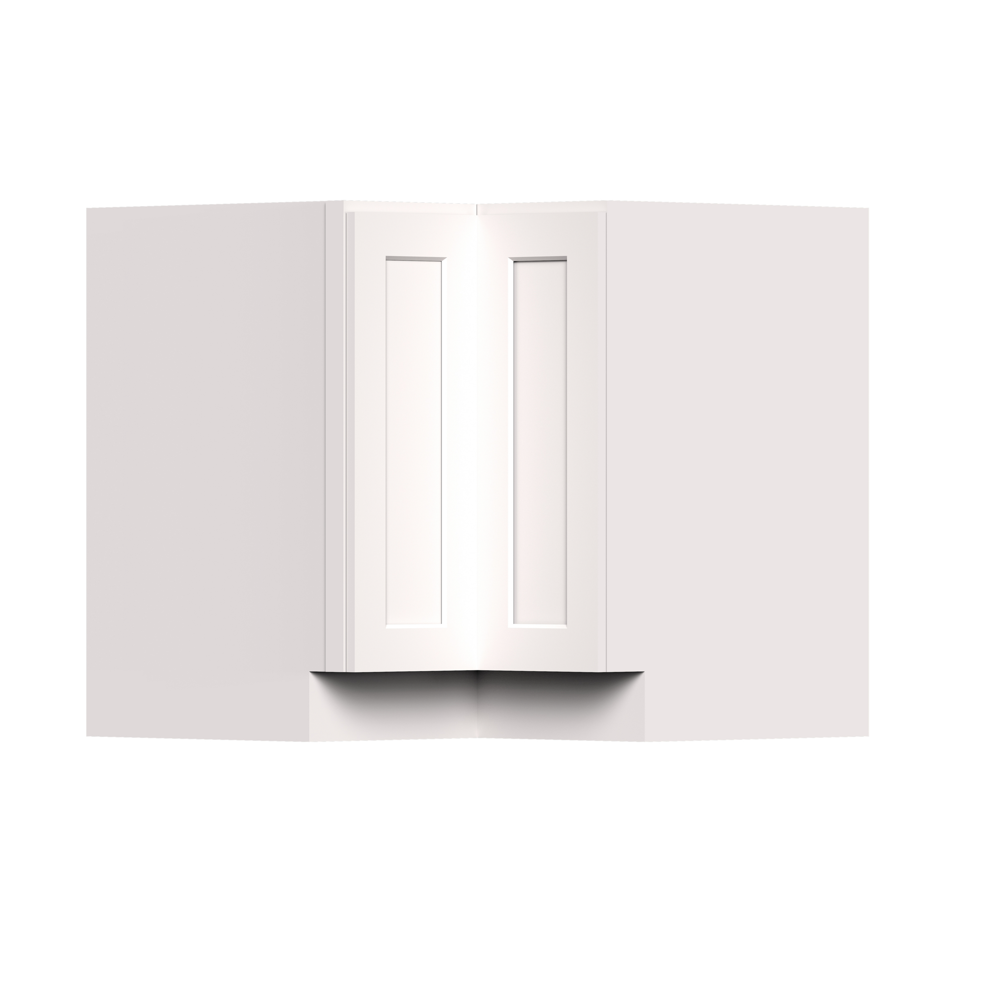 White Shaker RTA 36"W x 24"D x 34.5"H Corner Base Cabinets (Lazy Susan Base) with 1 (Bifold) Door and 2 (Turntables) Shelves