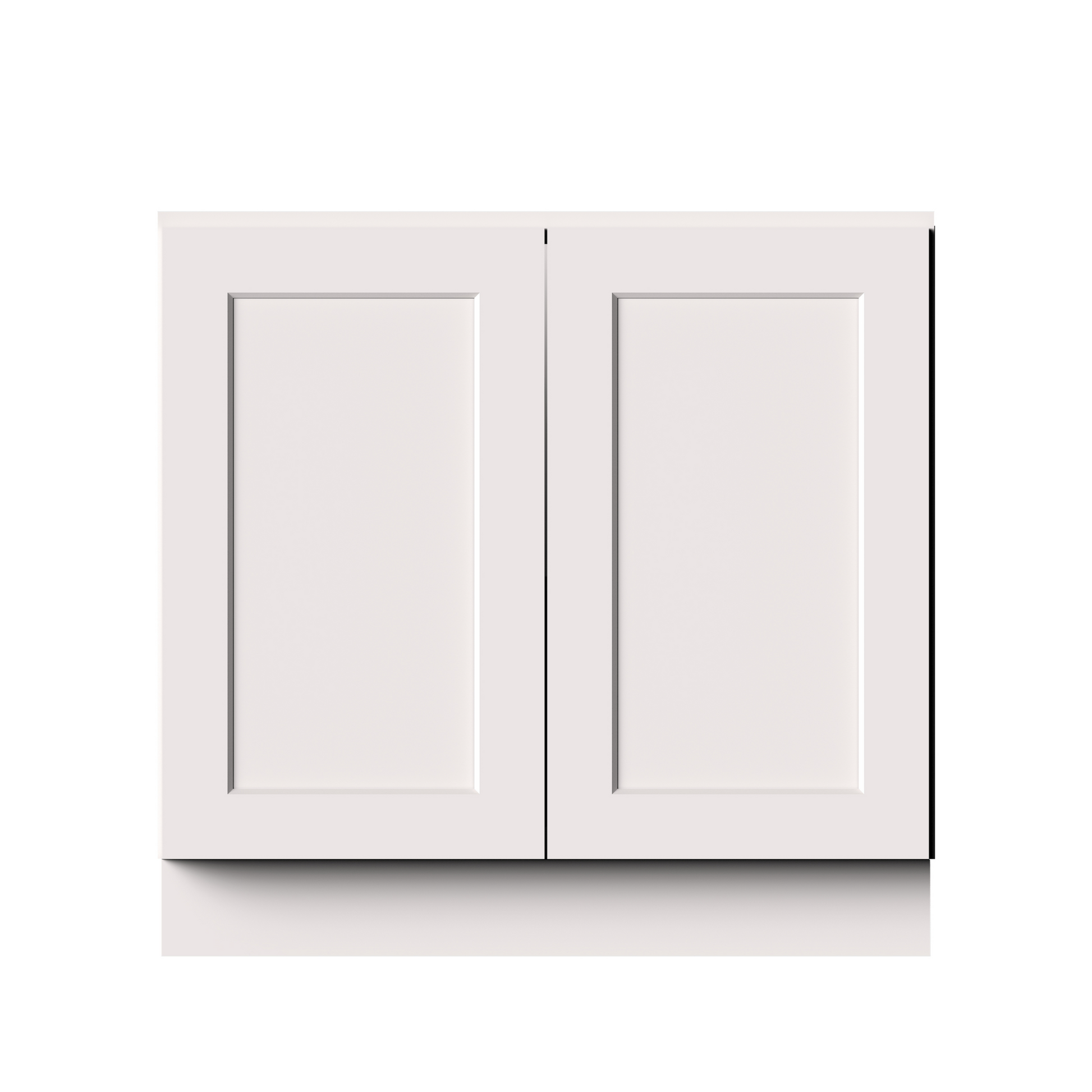 White Shaker RTA 36"W x 24"D x 34.5"H Full Height Door Base Cabinet with 2 Doors and 1 Shelves