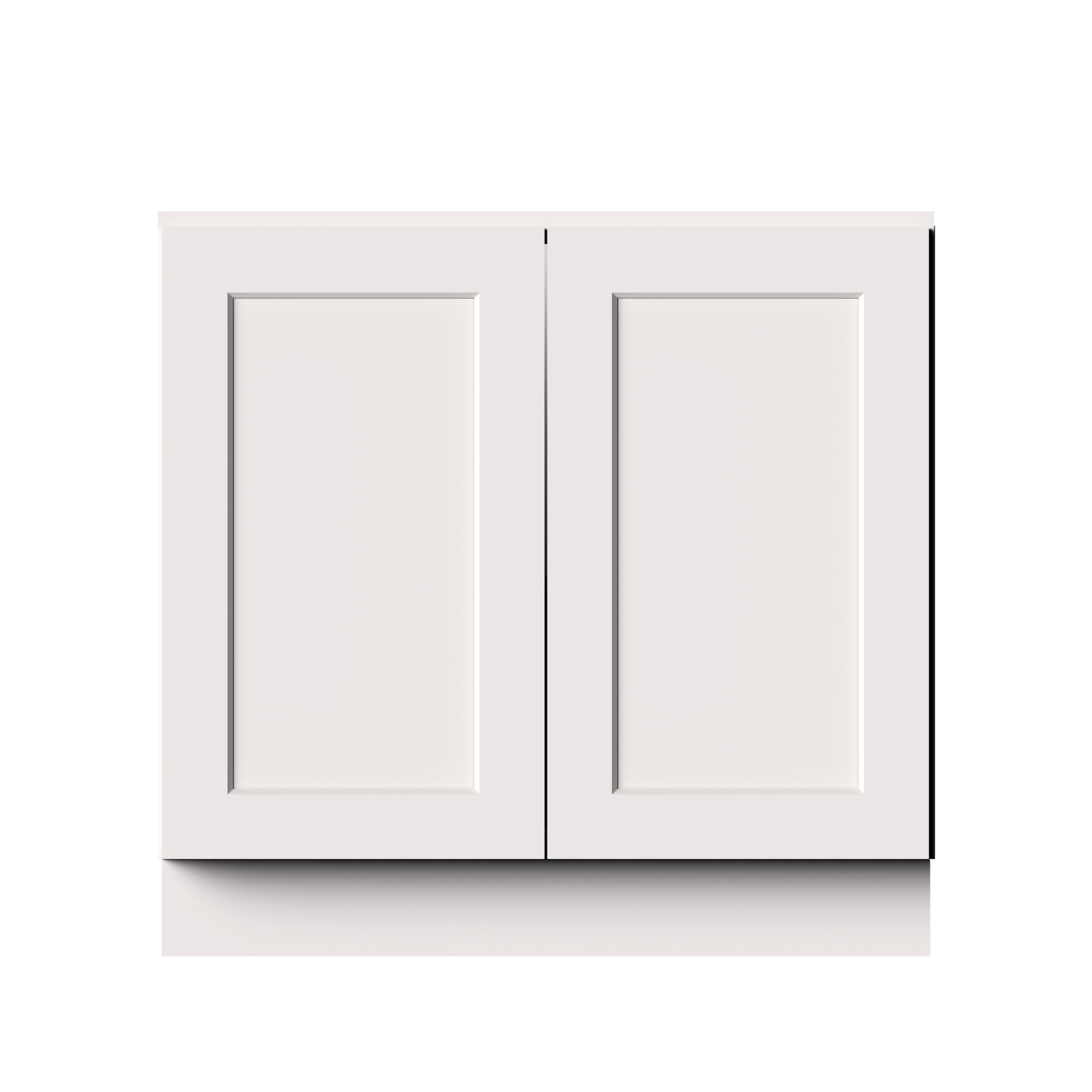 White Shaker RTA 36"W x 24"D x 34.5"H Full Height Door Base Cabinet with 2 Doors and 1 Shelves