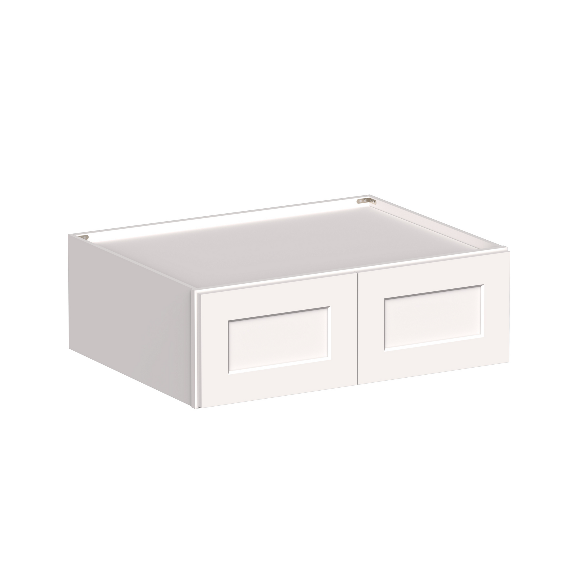 White Shaker RTA 36"W x 27"D x 12"-18"H Deep Wall Cabinets with 2 Doors