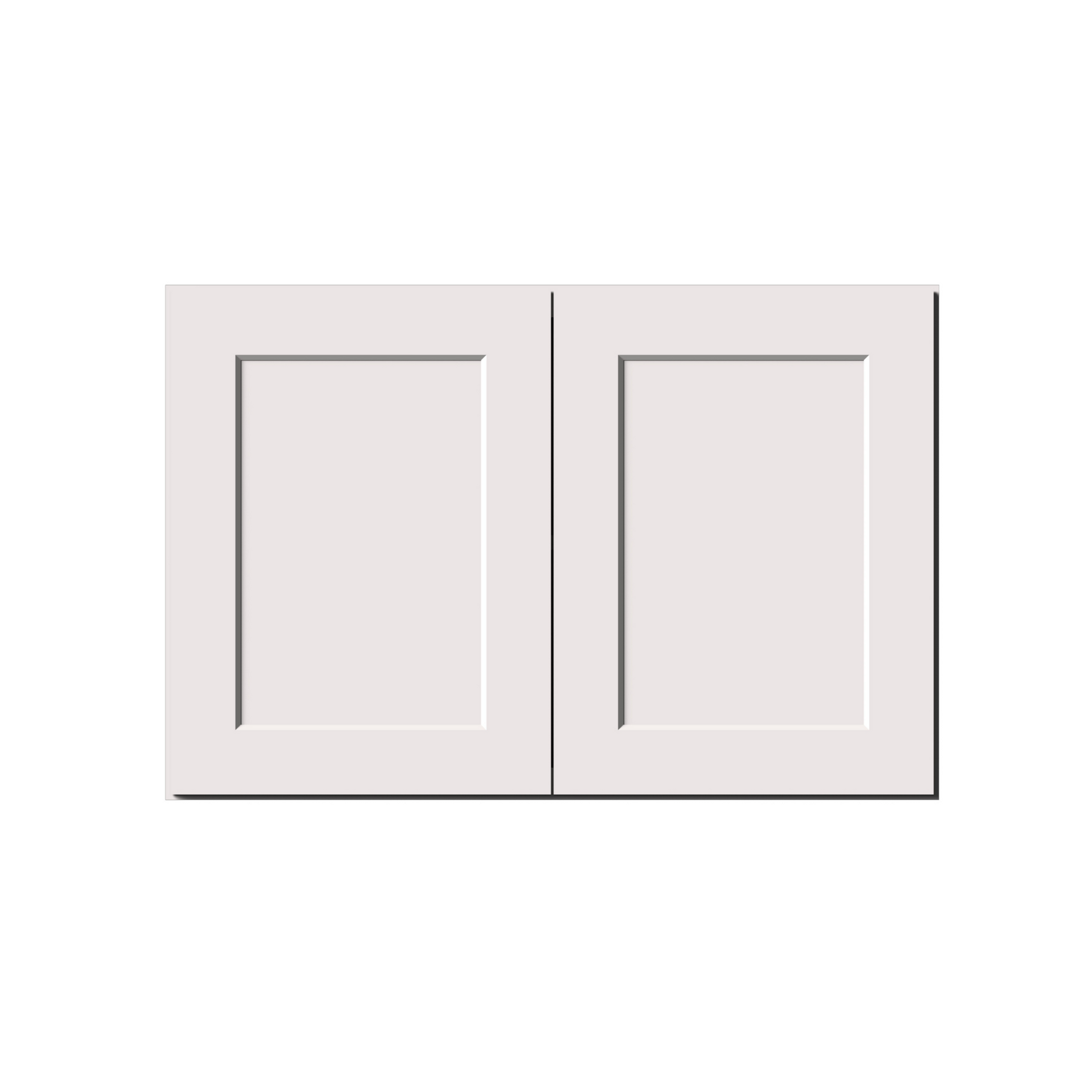 White Shaker RTA 36"W x 27"D x 24H Deep Wall Cabinets with 2 Doors and 1 Shelves