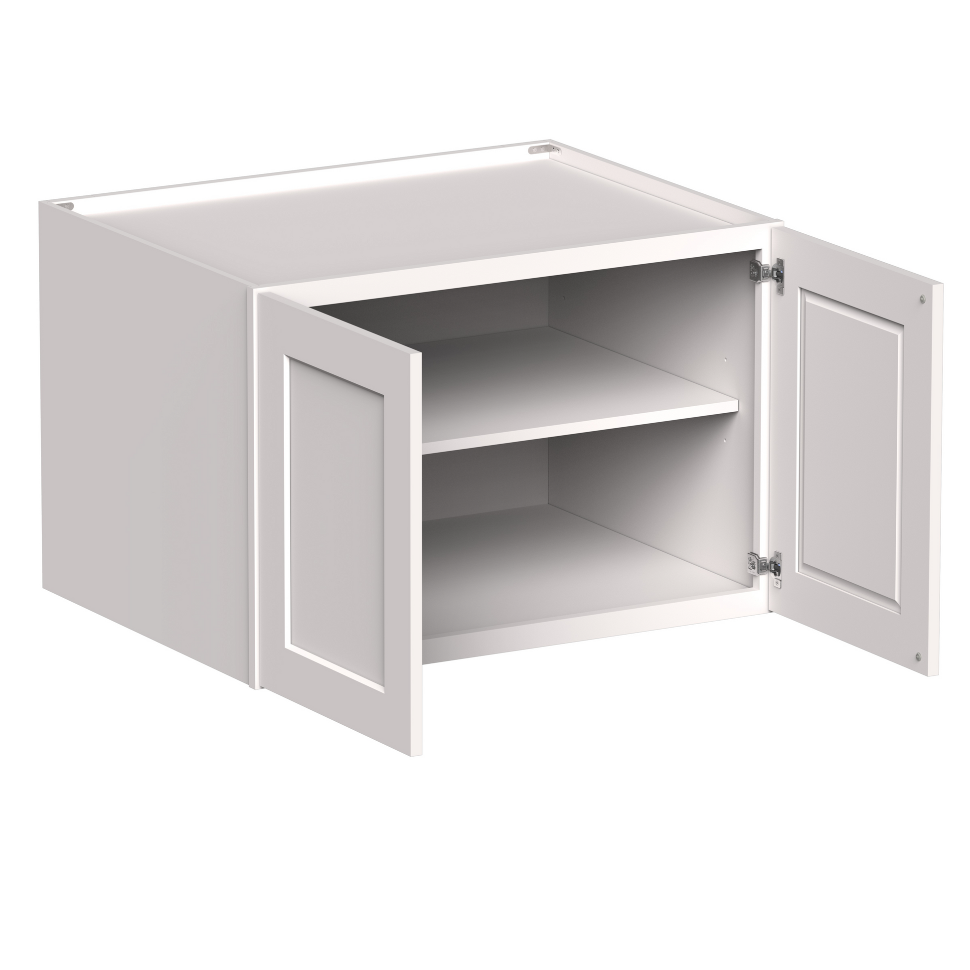 White Shaker RTA 36"W x 27"D x 24H Deep Wall Cabinets with 2 Doors and 1 Shelves