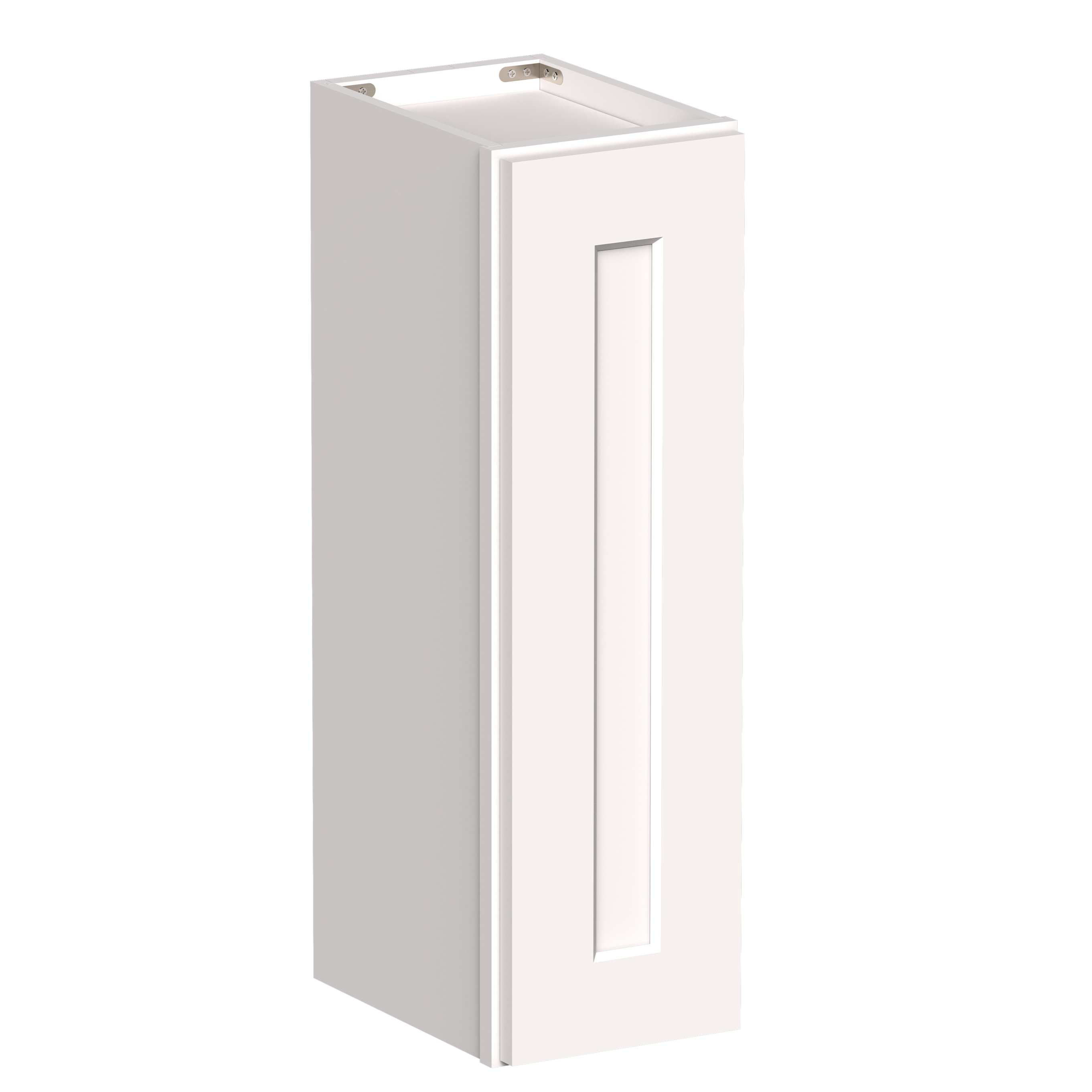 White Shaker RTA 9"W-21"W x 12"D x 30"H/36"H Standard Wall Cabinet with 1 Door and 2 Shelves