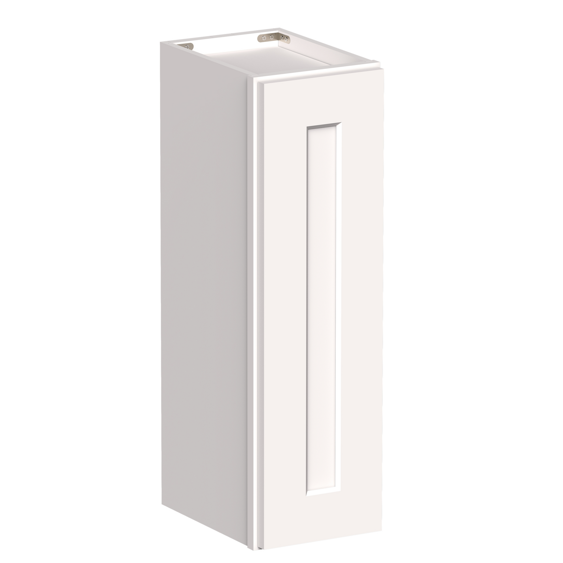 White Shaker RTA 9"W-21"W x 12"D x 30"H/36"H Standard Wall Cabinet with 1 Door and 2 Shelves