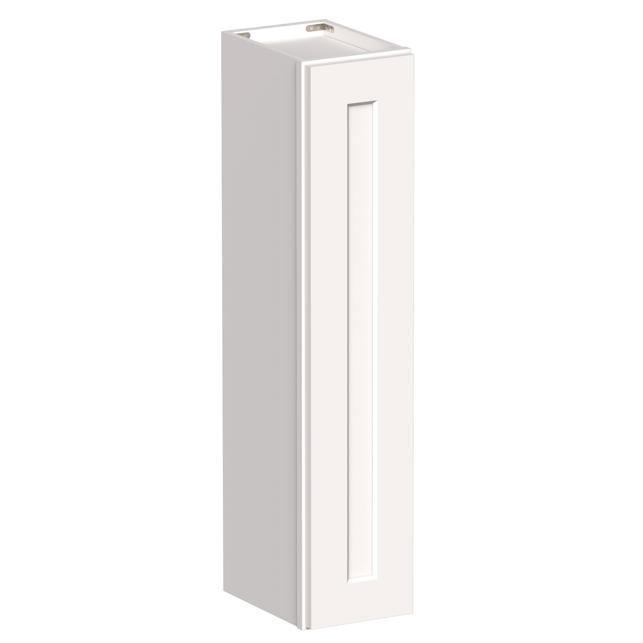 White Shaker RTA 9"W-21"W x 12"D x 42"H Standard Wall Cabinet with 1 Door and 3 Shelves