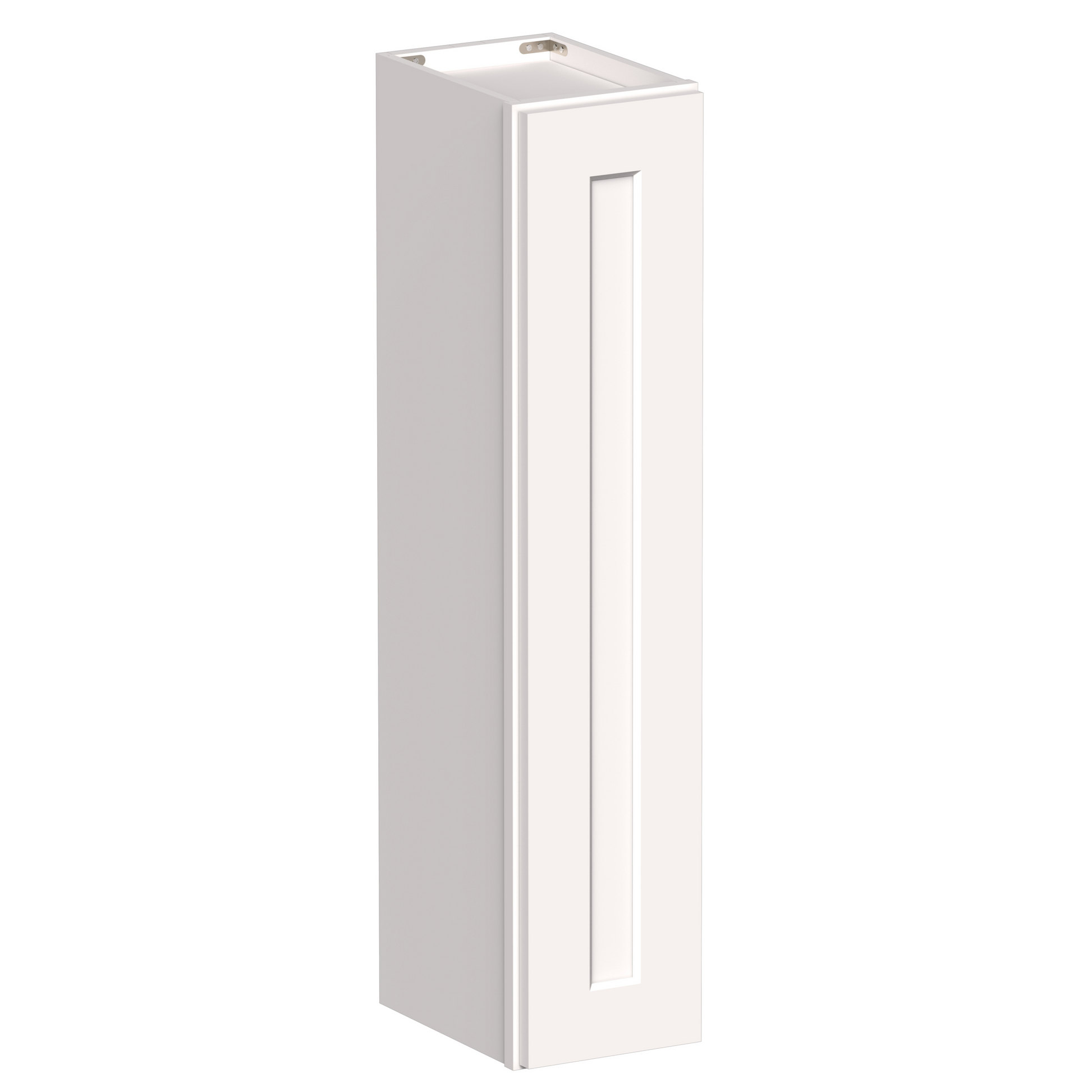 White Shaker RTA 9"W-21"W x 12"D x 42"H Standard Wall Cabinet with 1 Door and 3 Shelves