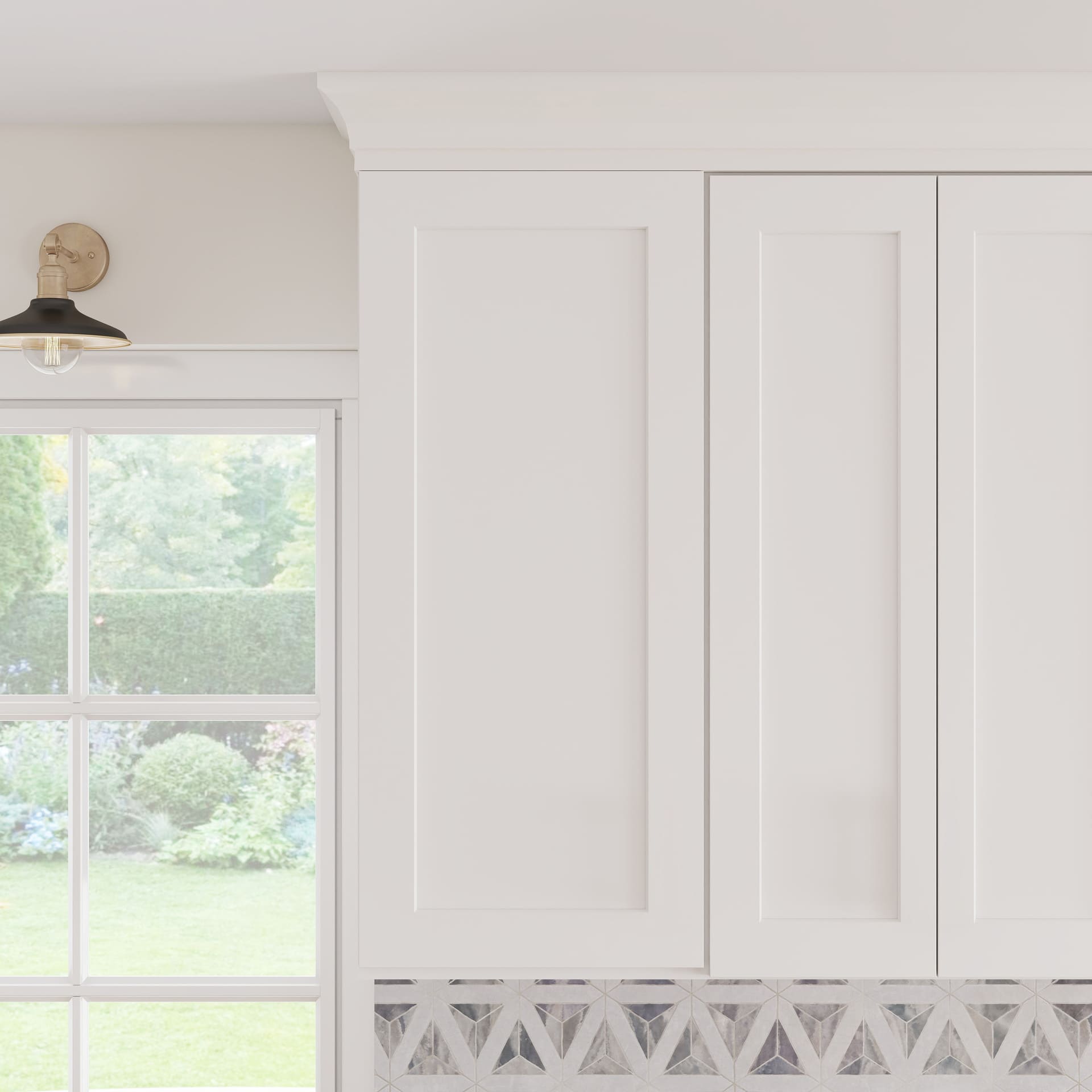 White Shaker RTA W18" X H42" X D12" Standard Wall Cabinet with 1 Door and 3 Shelves