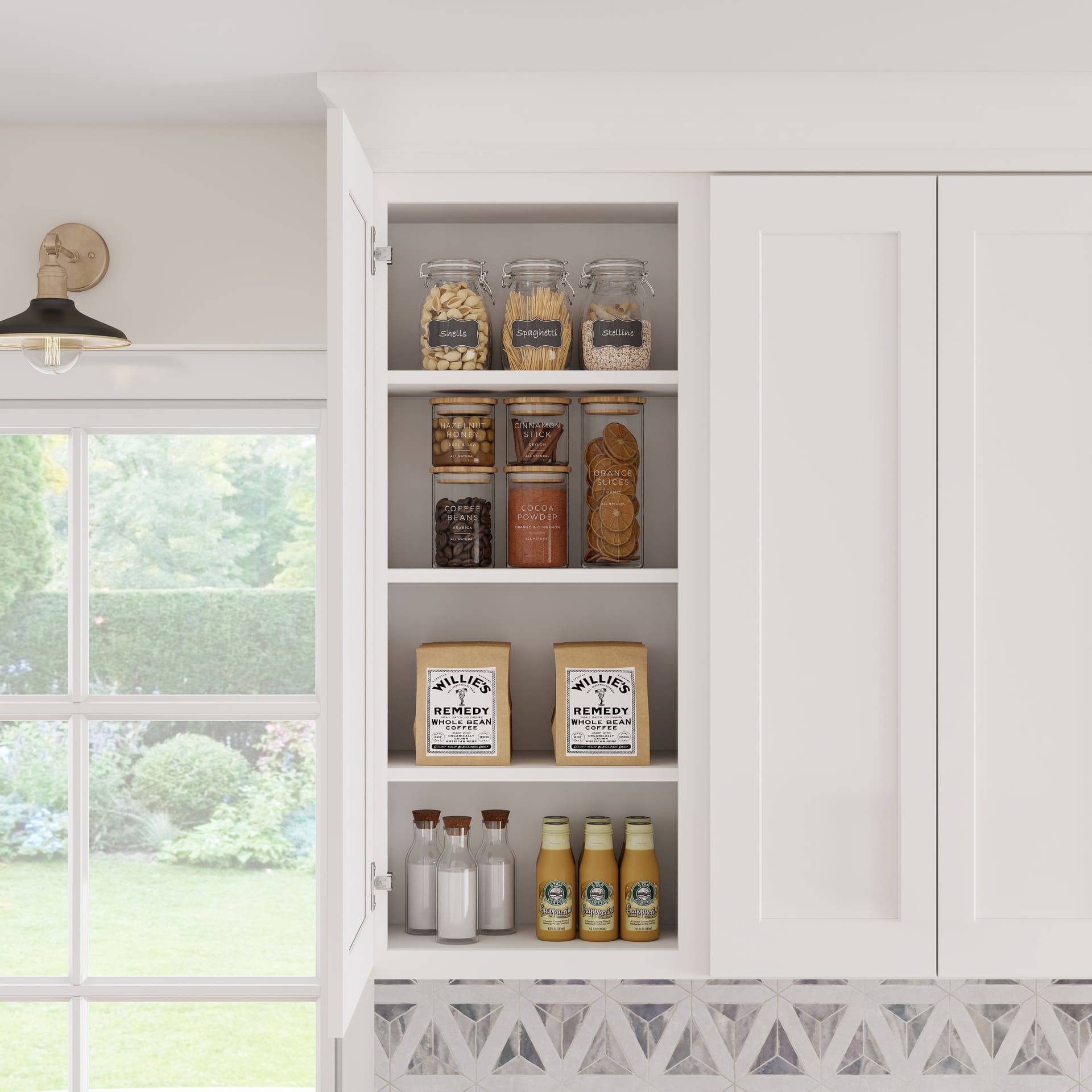 White Shaker RTA W18" X H42" X D12" Standard Wall Cabinet with 1 Door and 3 Shelves