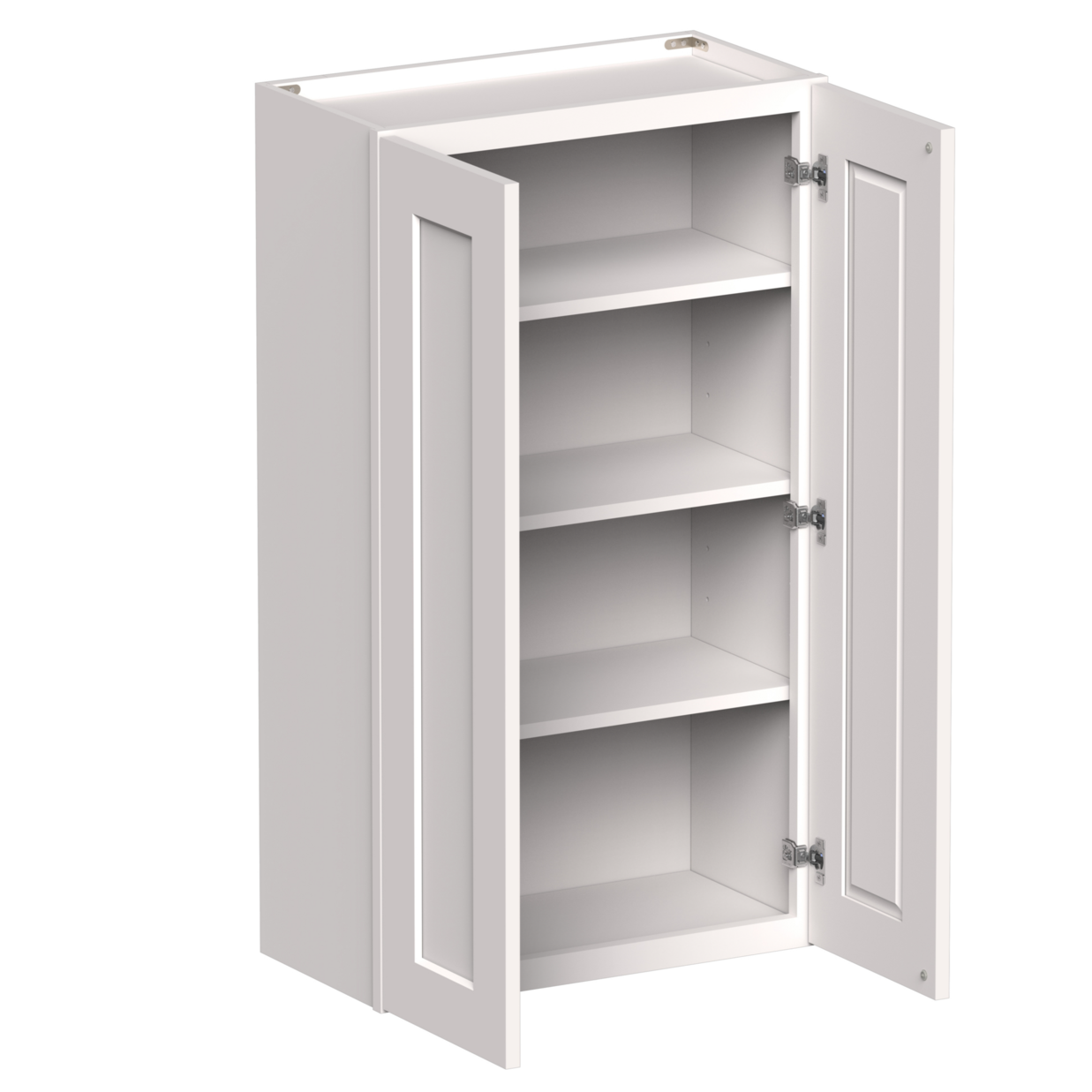 White Shaker RTA W24" X H42" X D12" Standard Wall Cabinet with 2 Doors and 3 Shelves