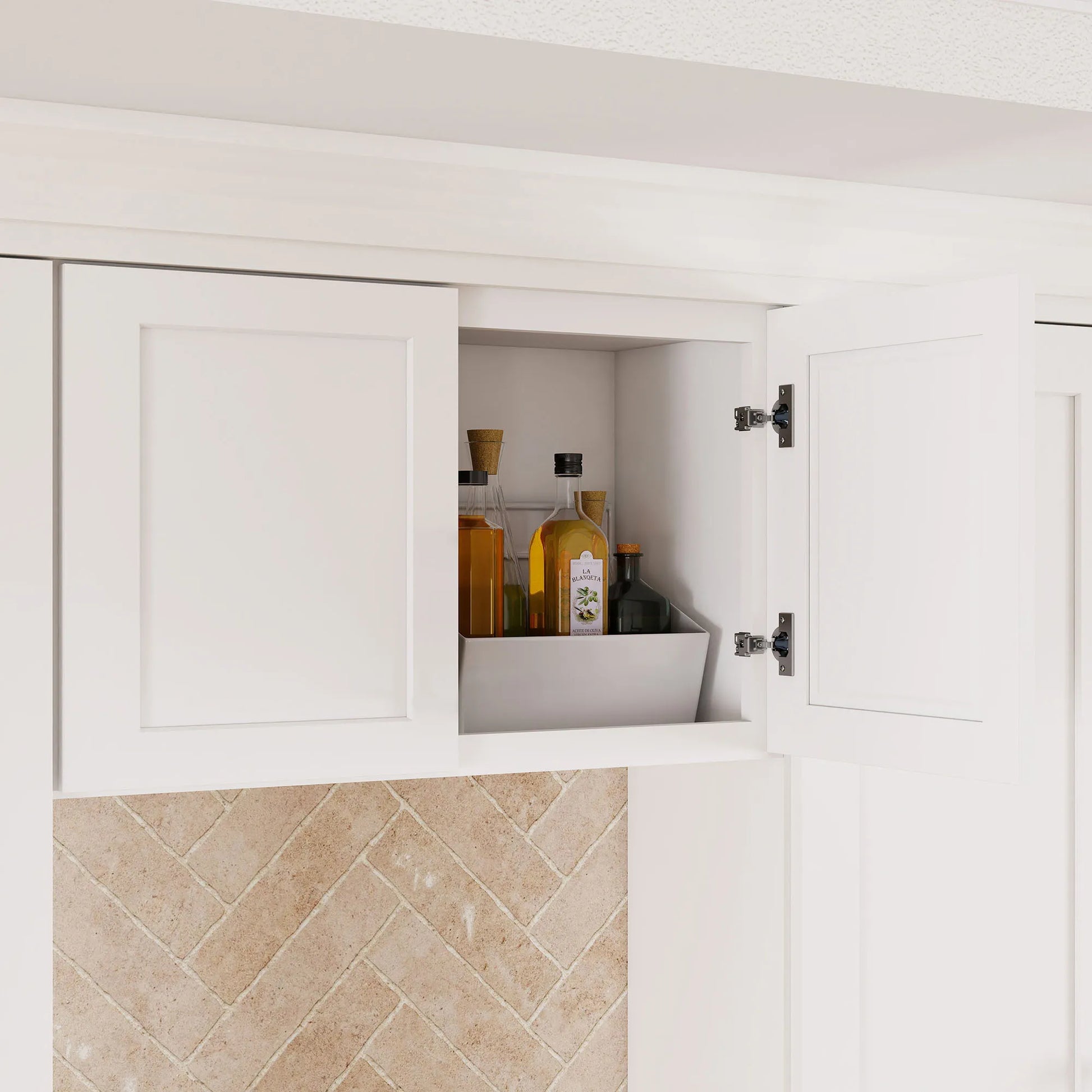 White Shaker RTA W30" X H18" X D12" Wall Cabinet with 2 Doors