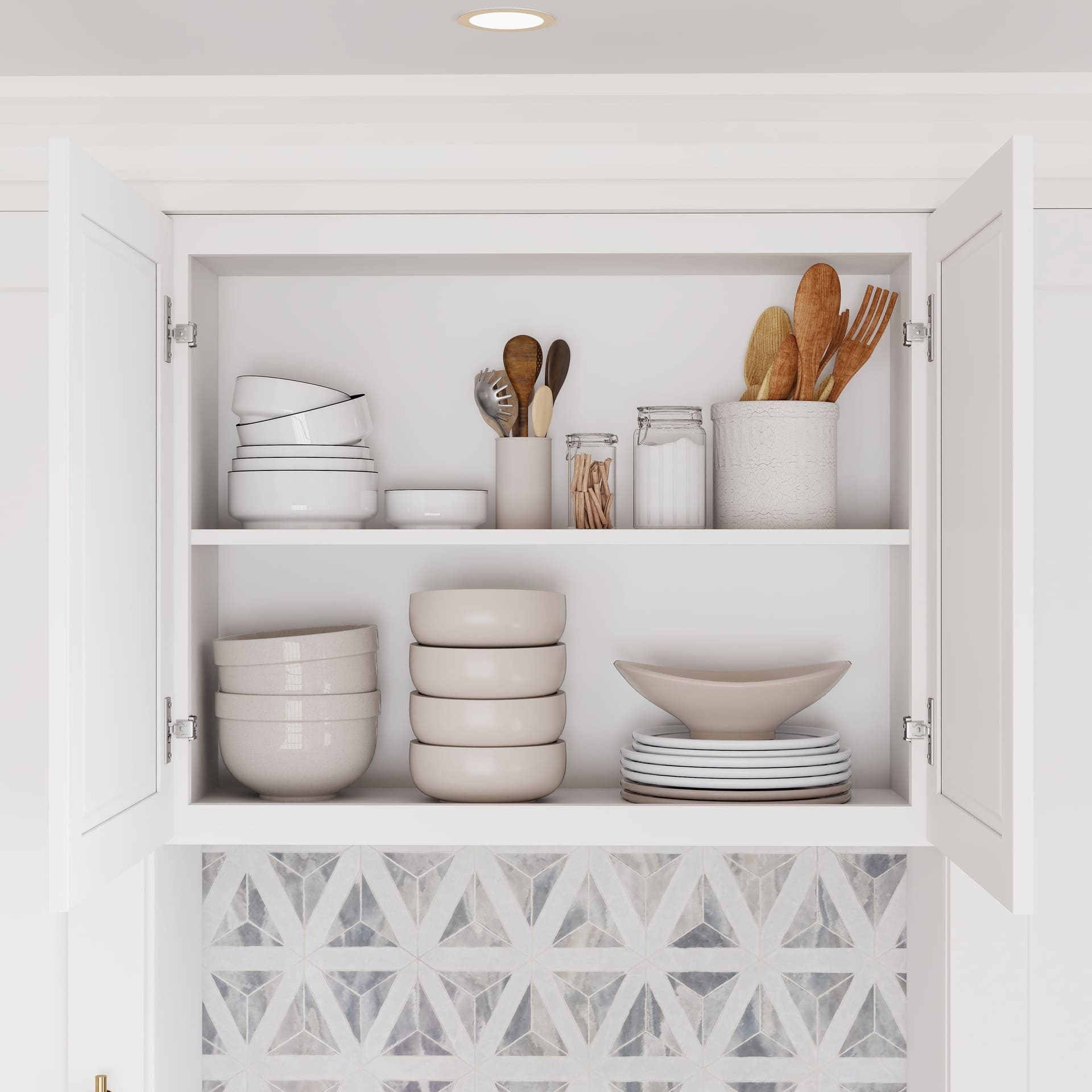 White Shaker RTA W30" X H24" X D12" Standard Wall Cabinet with 2 Doors