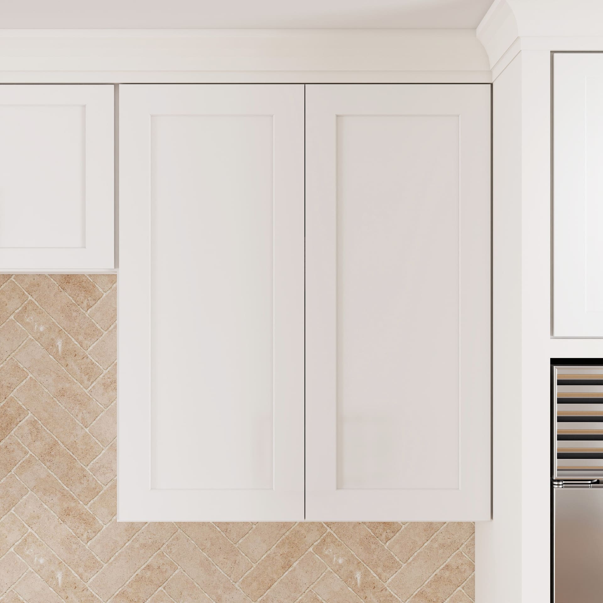 White Shaker RTA W36 X H24 X D12 Wall Kitchen Cabinet with 2 Doors 03