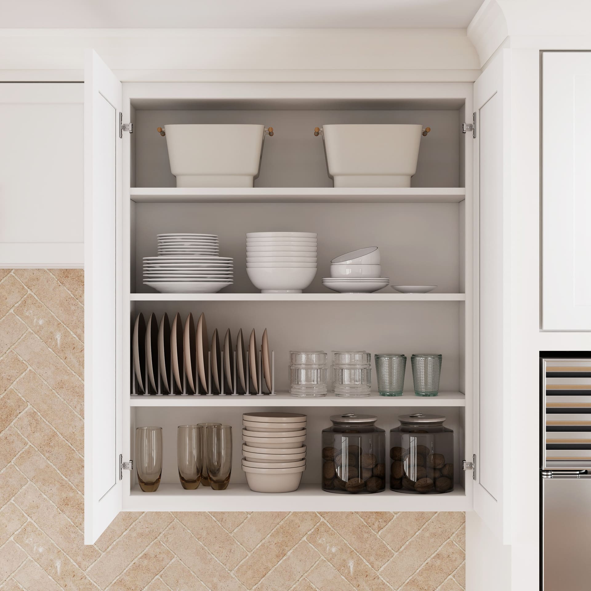 White Shaker RTA W36 X H24 X D12 Wall Kitchen Cabinet with 2 Doors 04