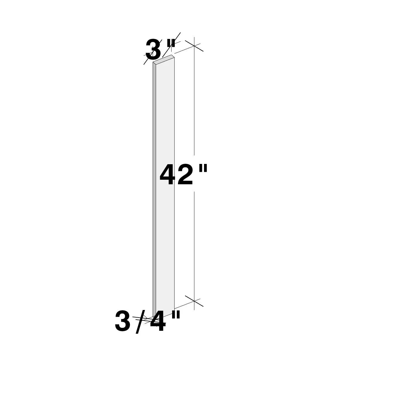 White Shaker RTA W3" X H42" X D0.375" Wall Filler