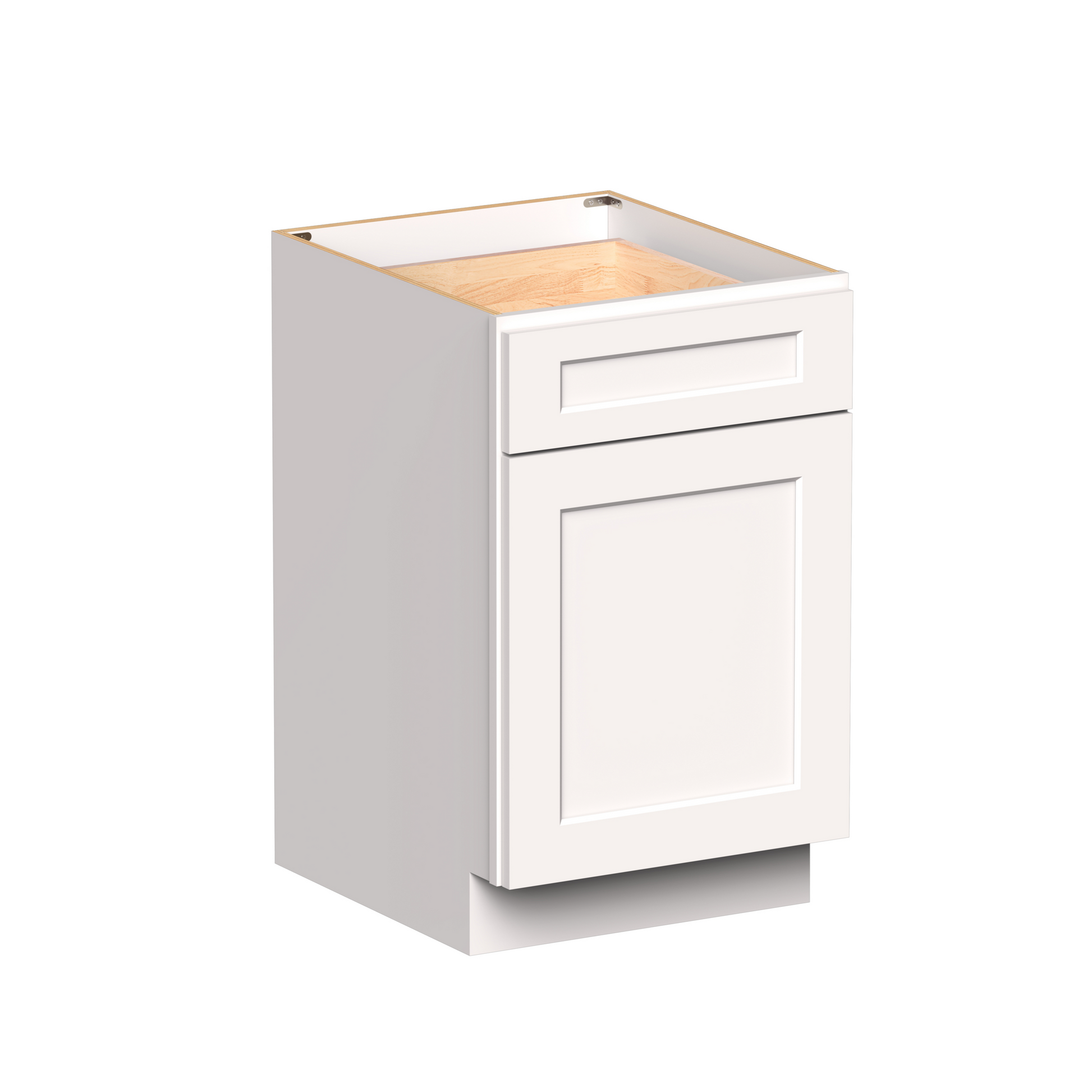 White RTA 21"W x 24"D x 34.5"H Standard Base Cabinet with 1 Drawer and 1 Door
