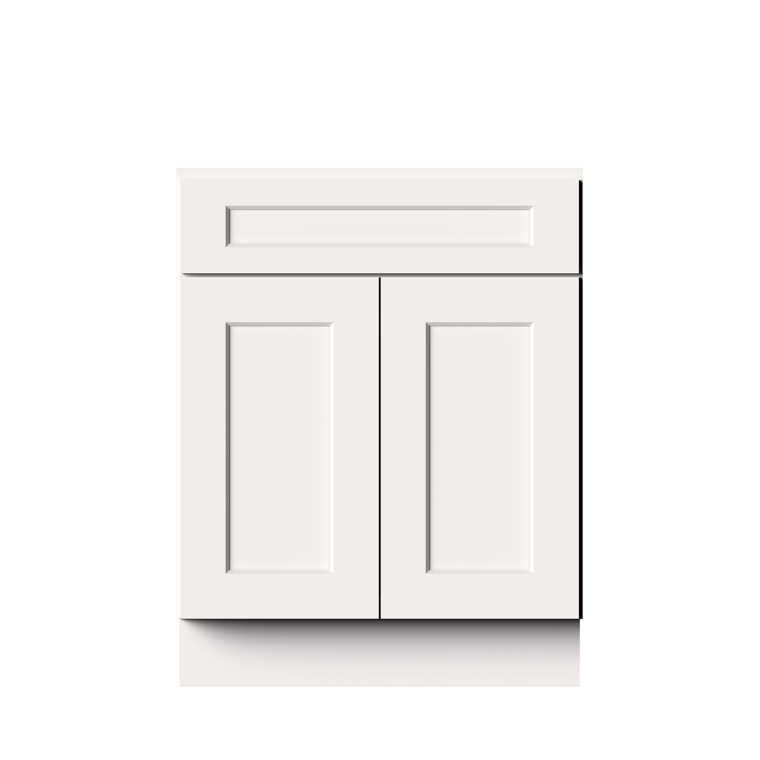 White RTA 27"W x 24"D x 34.5"H Standard Base Cabinet with 1 Drawer and 2 Doors