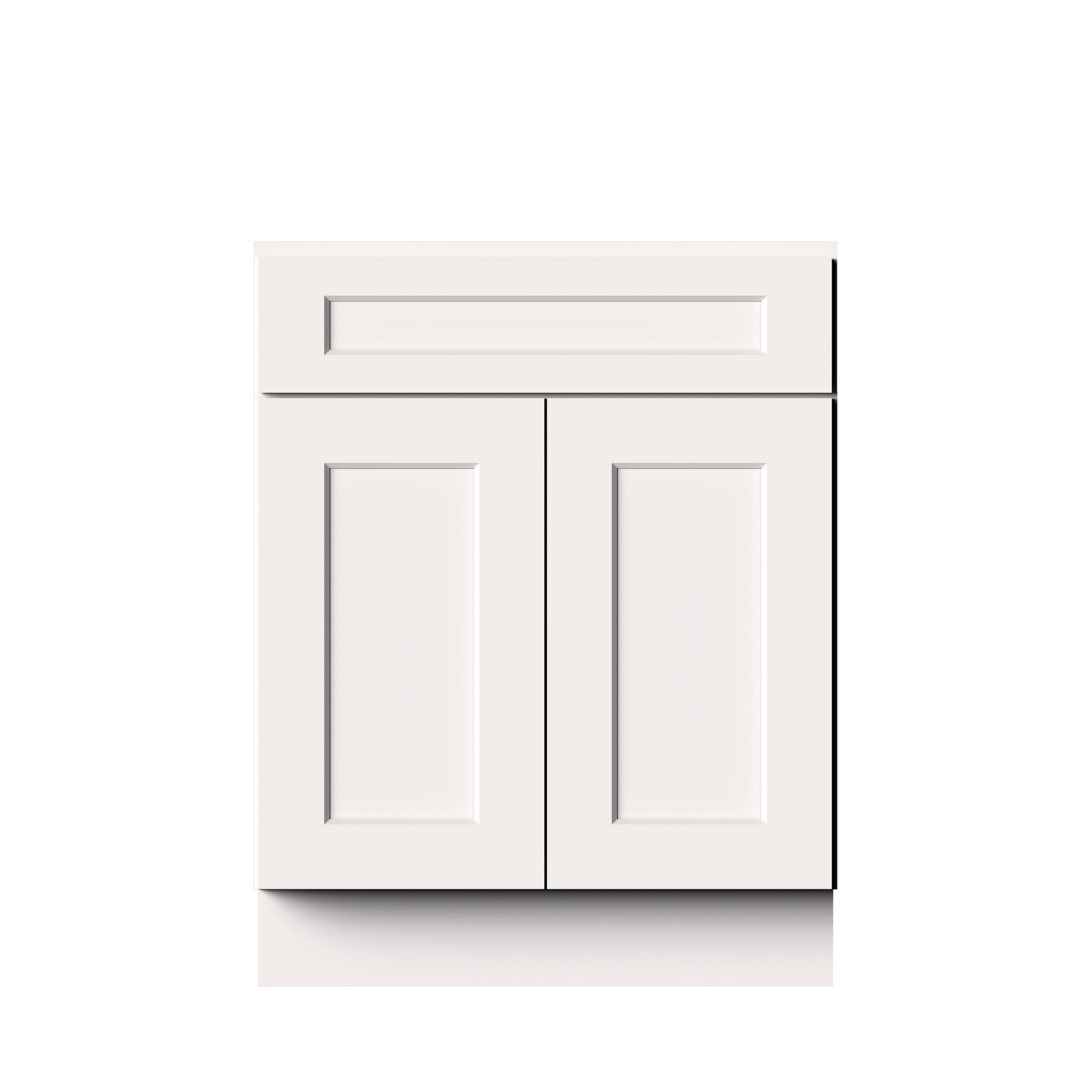 White RTA 27"W x 24"D x 34.5"H Standard Base Cabinet with 1 Drawer and 2 Doors