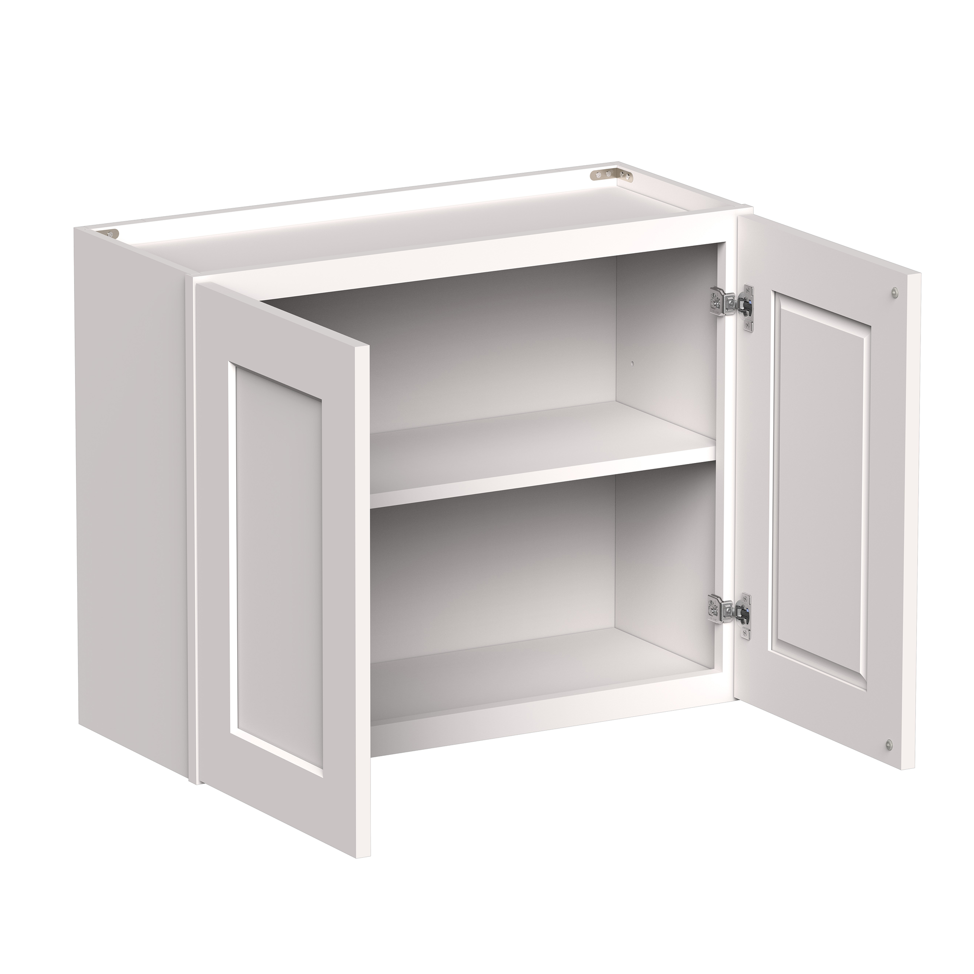 White Shaker RTA 24"W-36"W x 12"D x 24"H Short Wall Cabinet with 2 Doors and 1 Shelves