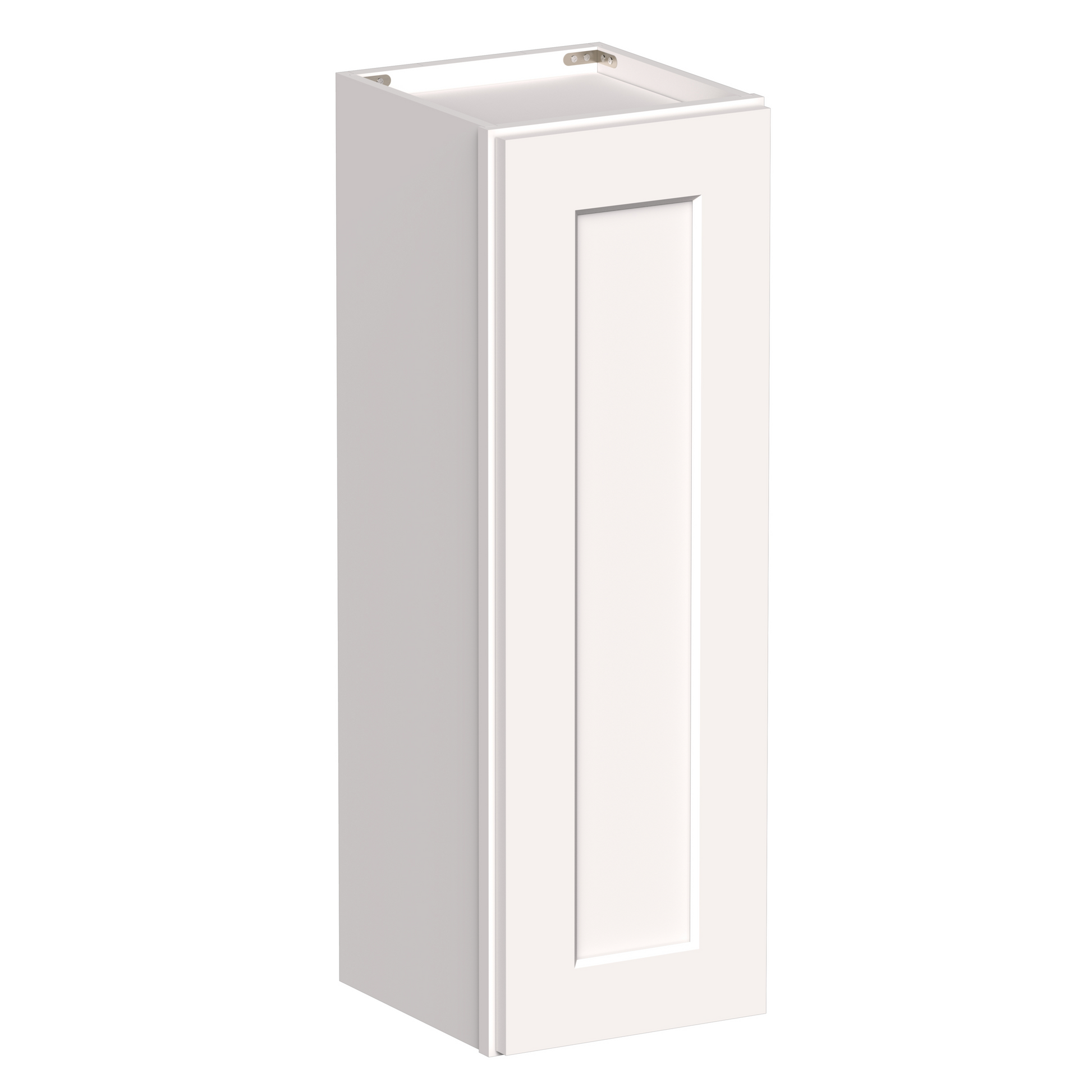 White Shaker RTA 9"W-21"W x 12"D x 30"H/36"H Standard Wall Cabinet with 1 Door and 2 Shelves