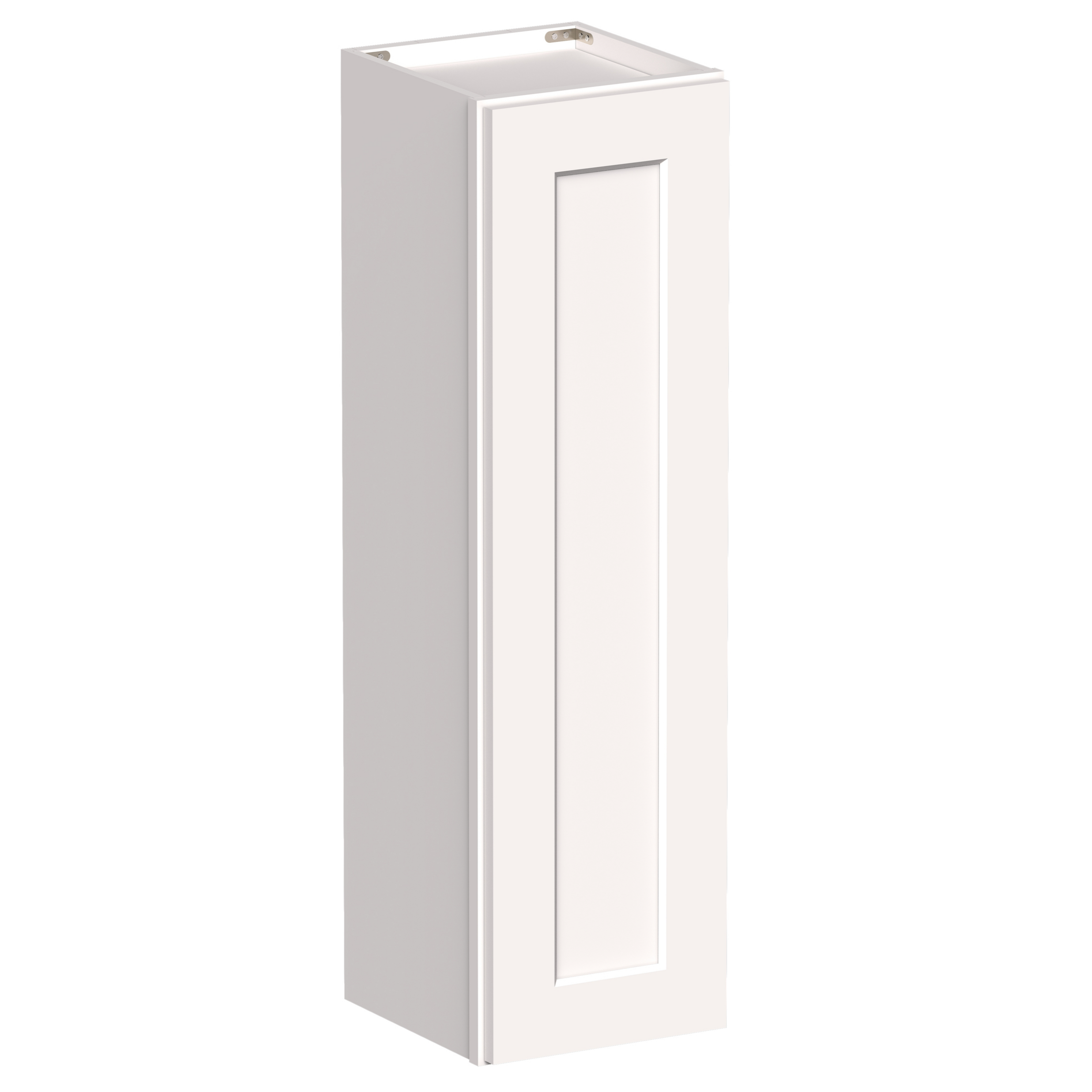 White Shaker RTA 9"W-21"W x 12"D x 42"H Standard Wall Cabinet with 1 Door and 3 Shelves