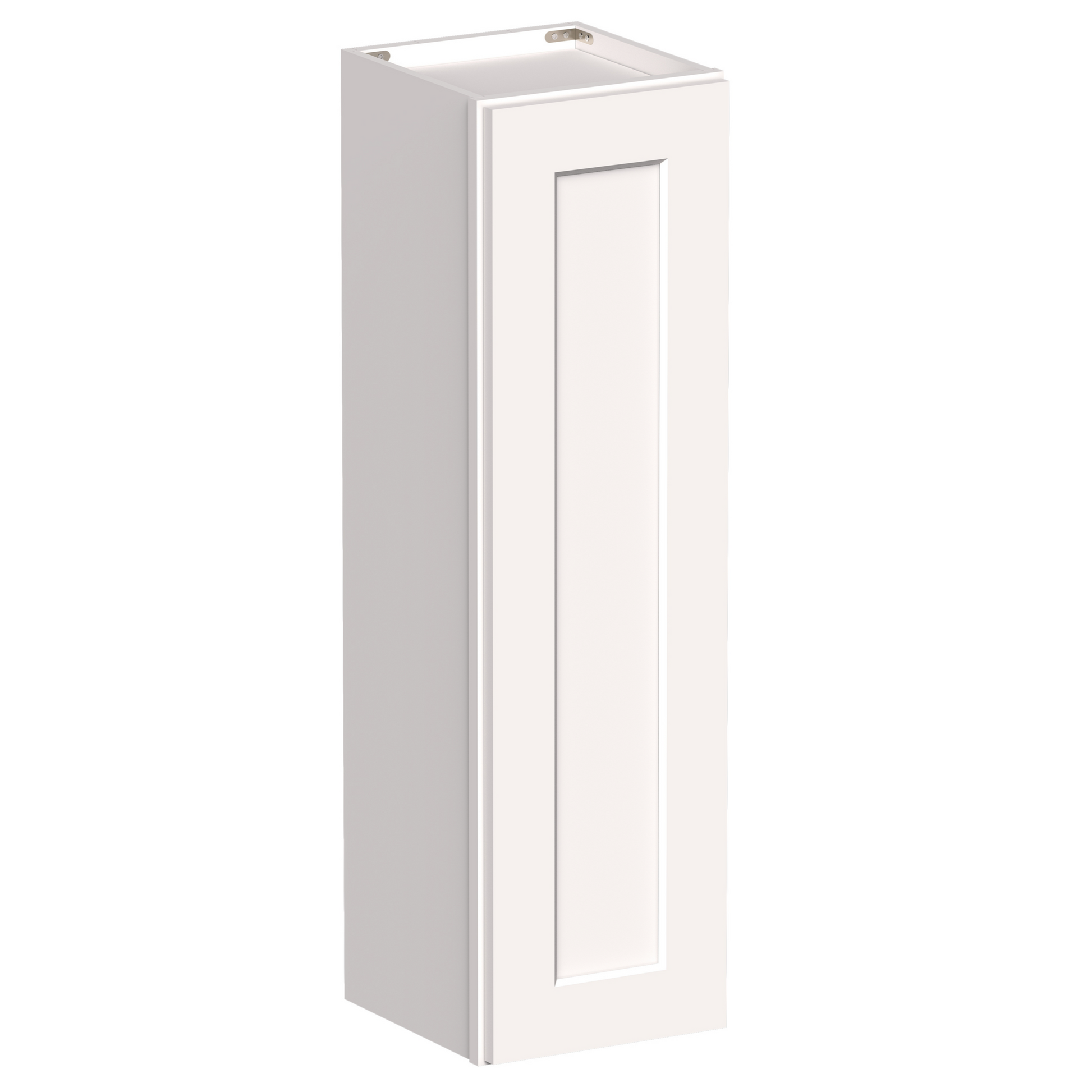 White Shaker RTA 9"W-21"W x 12"D x 42"H Standard Wall Cabinet with 1 Door and 3 Shelves