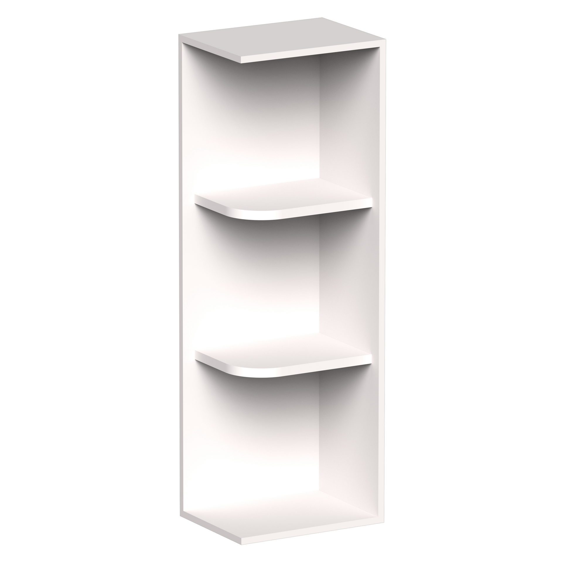 White Shaker RTA 12"W x 9"D x 30"-42"H Wall Shelves with Shelves