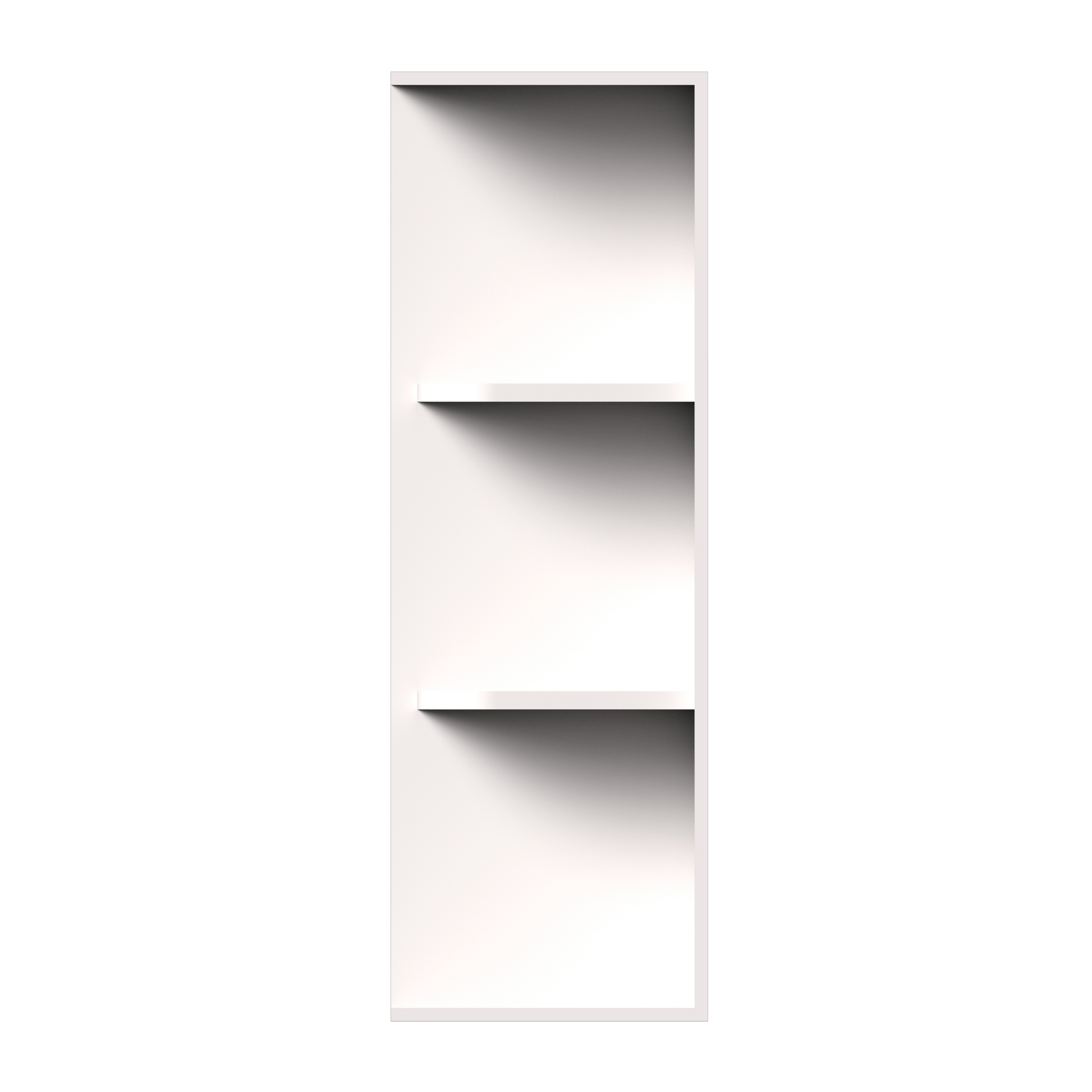White Shaker RTA 12"W x 9"D x 30"-42"H Wall Shelves with Shelves