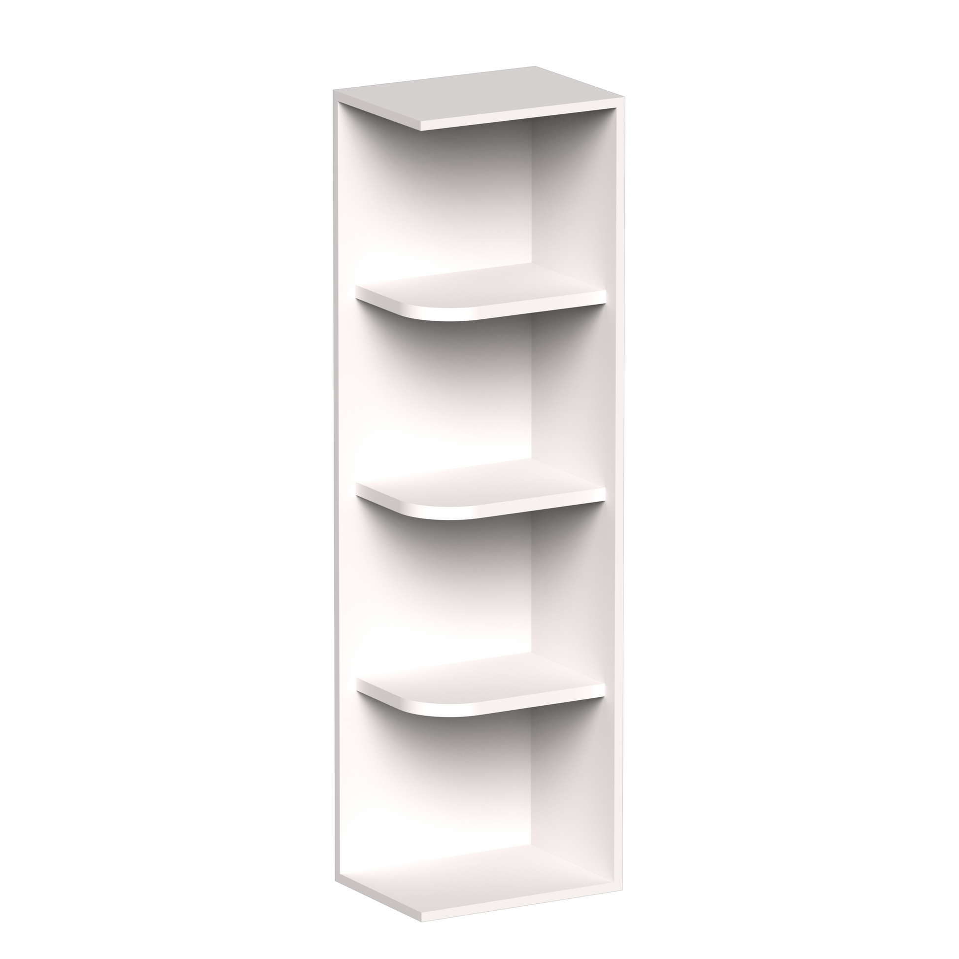 White Shaker RTA 12"W x 9"D x 30"-42"H Wall Shelves with Shelves