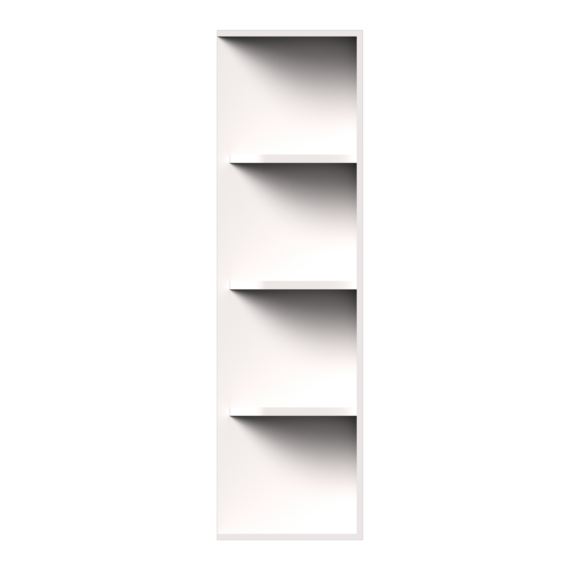 White Shaker RTA 12"W x 9"D x 30"-42"H Wall Shelves with Shelves