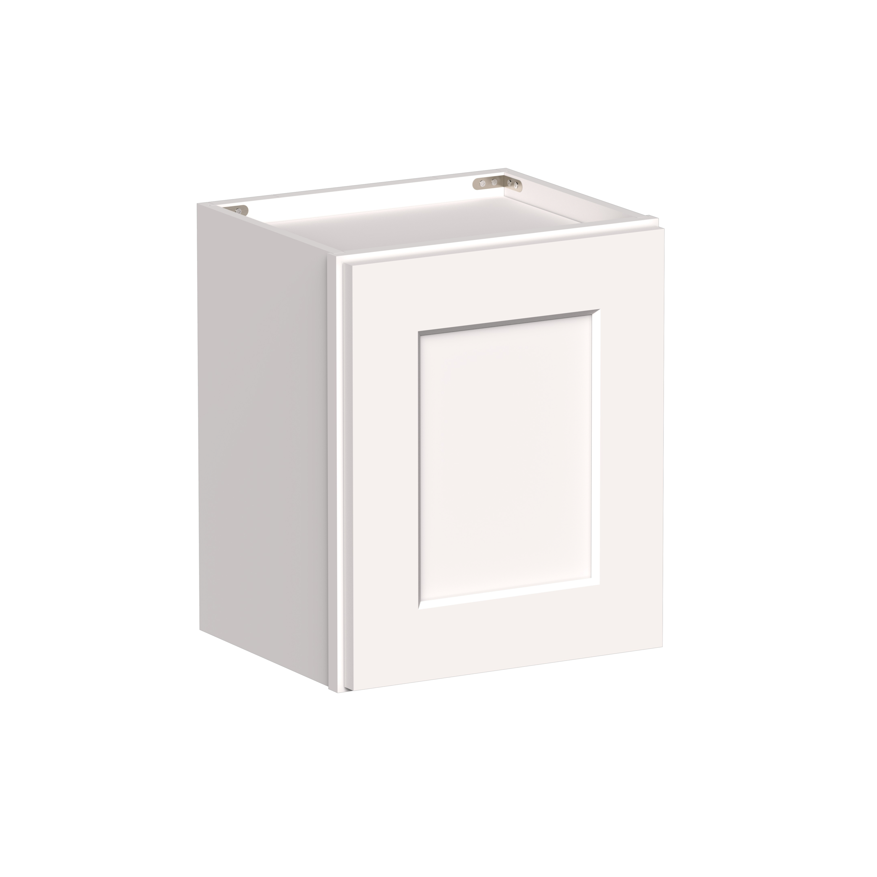 White Shaker RTA 12"W-21"W x 12"D x 18"H Short Wall Cabinet with 1 Door