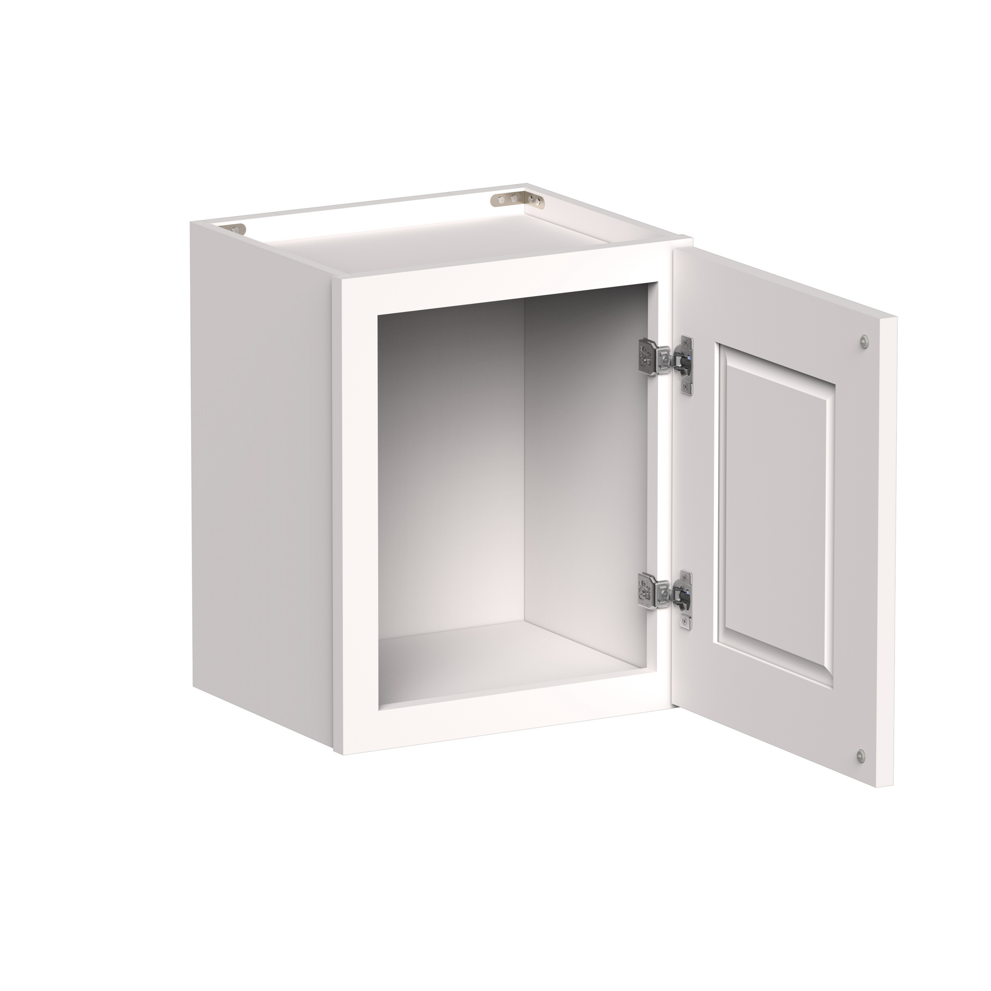 White Shaker RTA 12"W-21"W x 12"D x 18"H Short Wall Cabinet with 1 Door