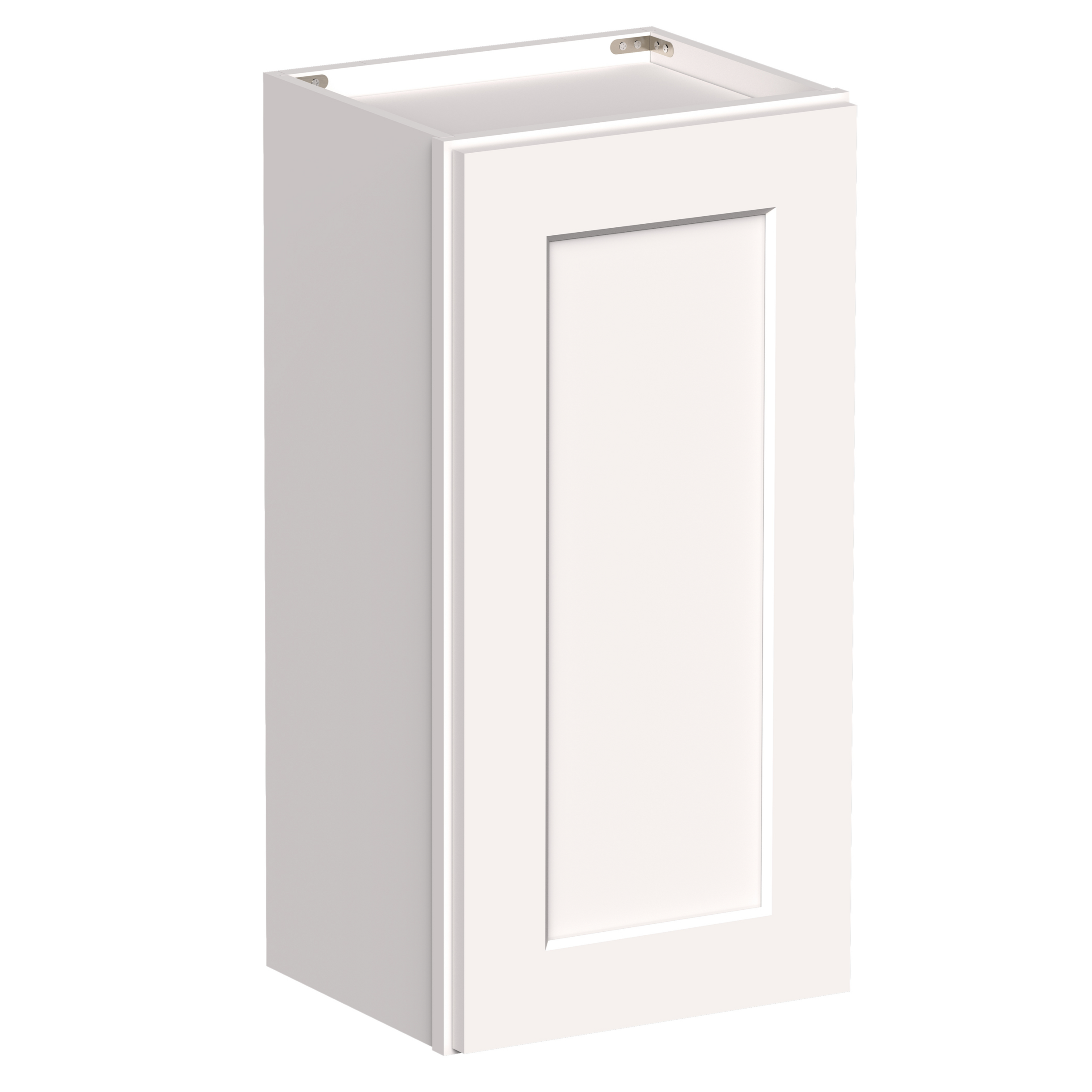White Shaker RTA 9"W-21"W x 12"D x 30"H/36"H Standard Wall Cabinet with 1 Door and 2 Shelves