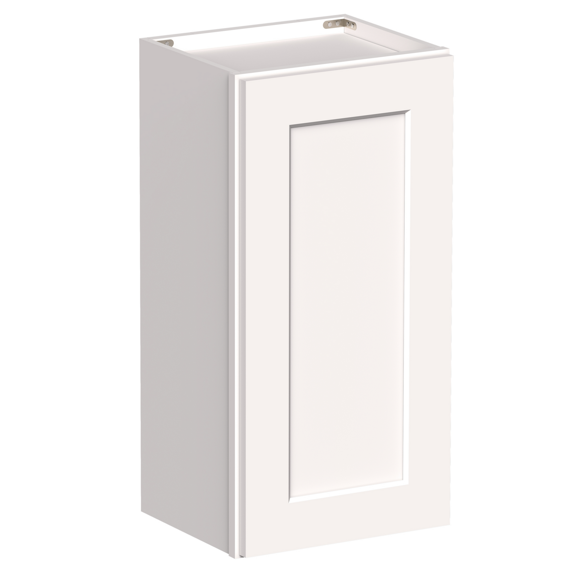 White Shaker RTA 9"W-21"W x 12"D x 30"H/36"H Standard Wall Cabinet with 1 Door and 2 Shelves